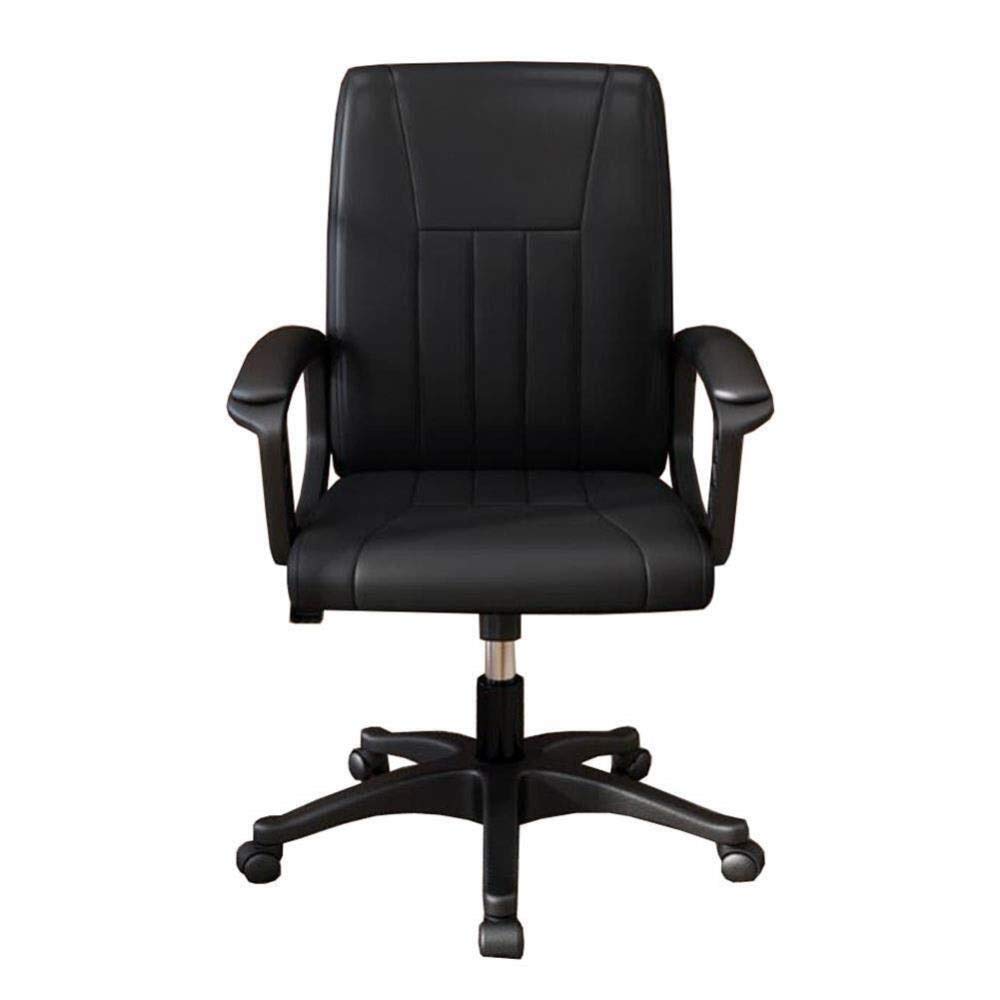 Ergonomic Adjustable Swivel Office Chair - PU Leather Executive Desk Chair with Lumbar Support for Home & Office (Black) - Perfect for Long Work Hours, Gaming & Study Sessions