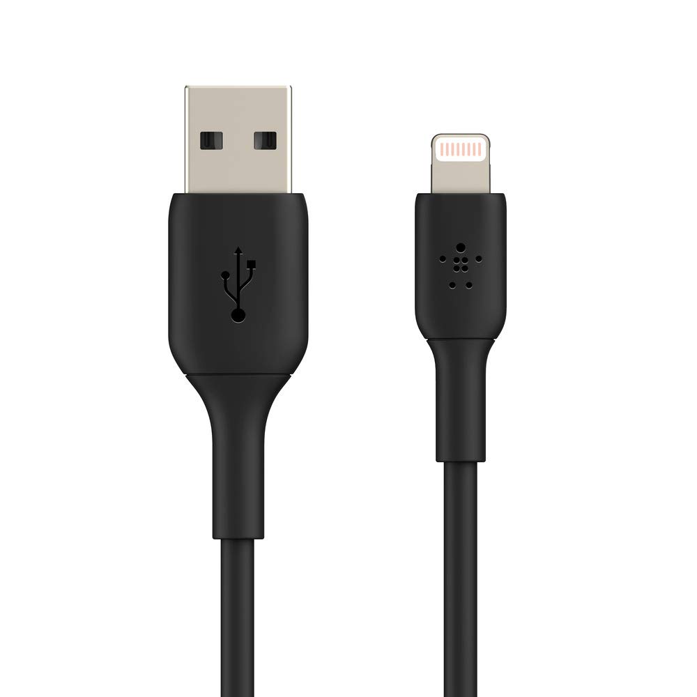 Belkin BoostCharge MFi Certified 6.6ft USB to Lightning Cable - Fast Charging Cord for iPhone 14/13/12/11/X/8/7 - Durable 2M Apple Charger Cable for Home, Office & Travel - Black