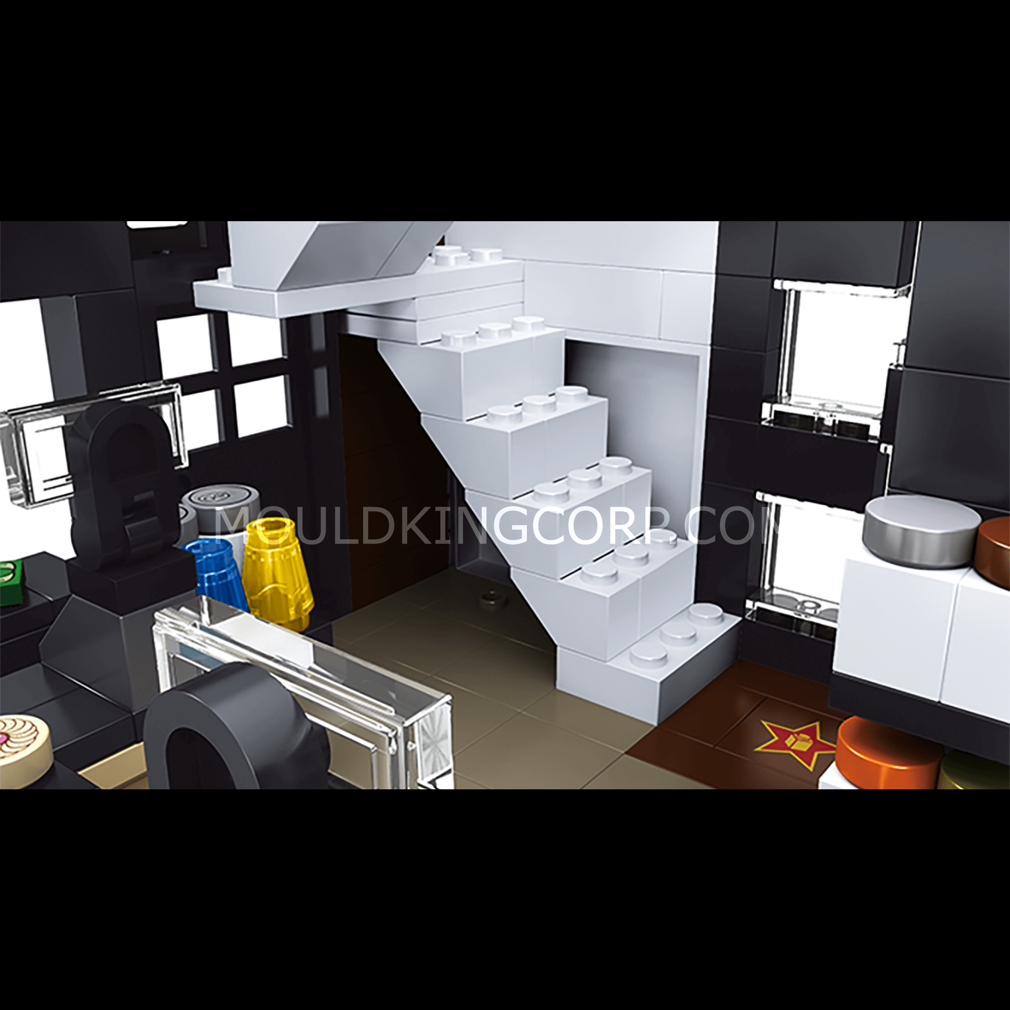 Mould King 16036 Modern Coffee Shop MOC Building Set - 2,728 Pieces | Creative DIY Brick Model Kit for Adults & Teens | Perfect for Home Decoration & Gift Giving