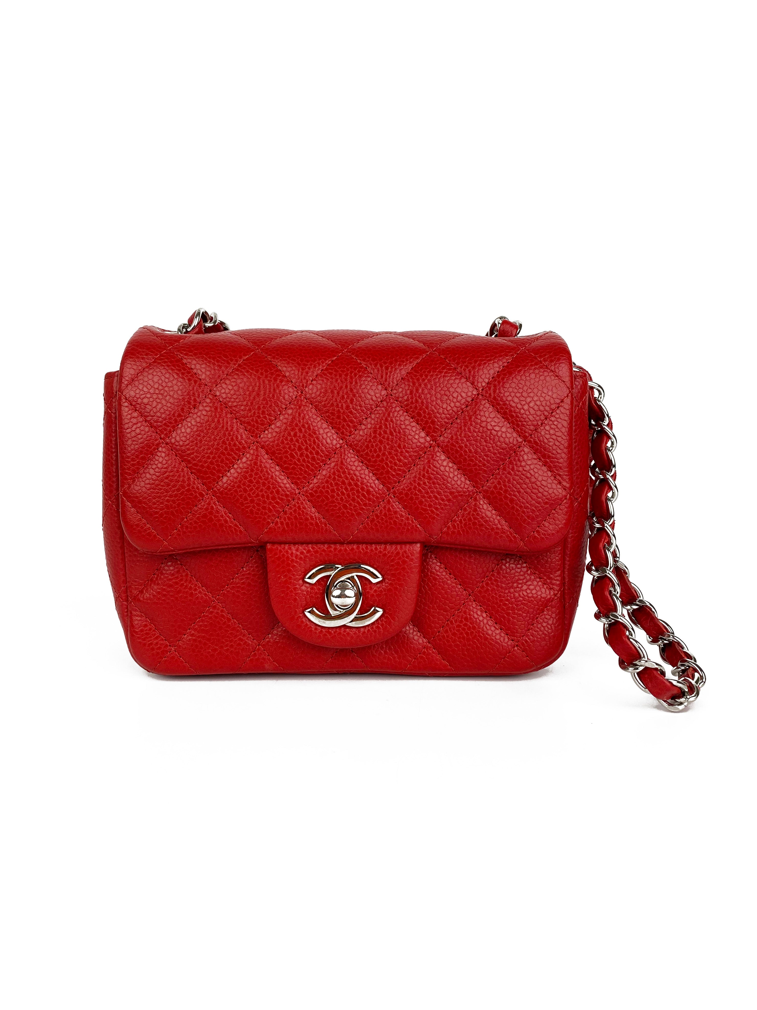 Chanel Mini Red Square Flap Bag - Luxury Crossbody Purse for Women | Perfect for Date Night, Parties & Special Occasions