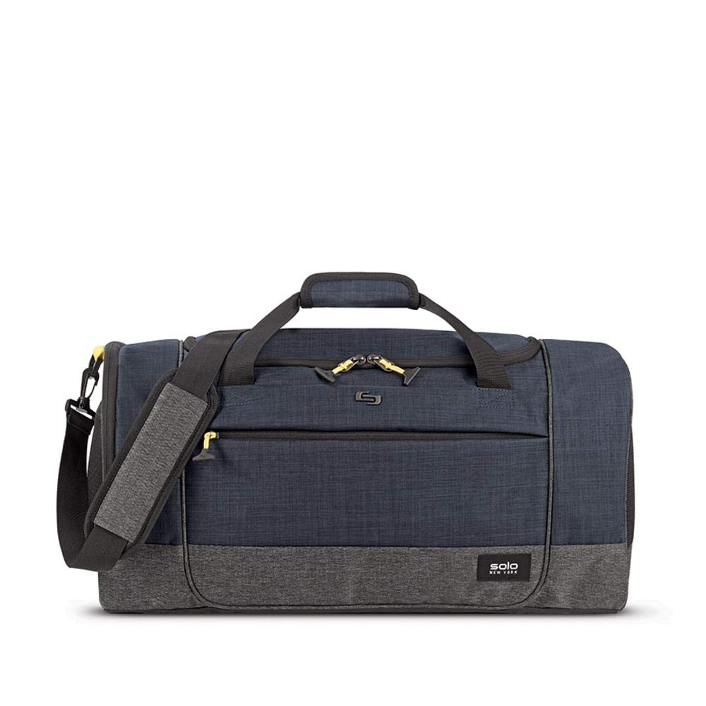 Solo New York Velocity Duffel - 46L Large Duffle Bag with Shoe Compartment & Removable Shoulder Strap for Travel, Gym, Sports - Navy/Grey (ACV600-45) | Perfect for Weekend Trips, Workouts & Outdoor Adventures