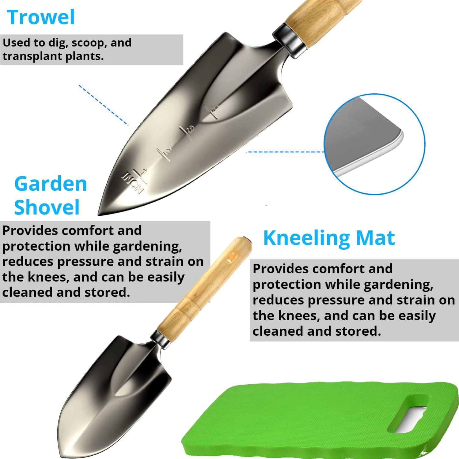 Premium Stainless Steel Gardening Tools Set for Women - 5-Piece Kit with Shovel, Trowel, Fork, Rake & Gloves | Ergonomic Garden Tools for Planting, Weeding & Landscaping | Ideal Gift for Female Gardeners