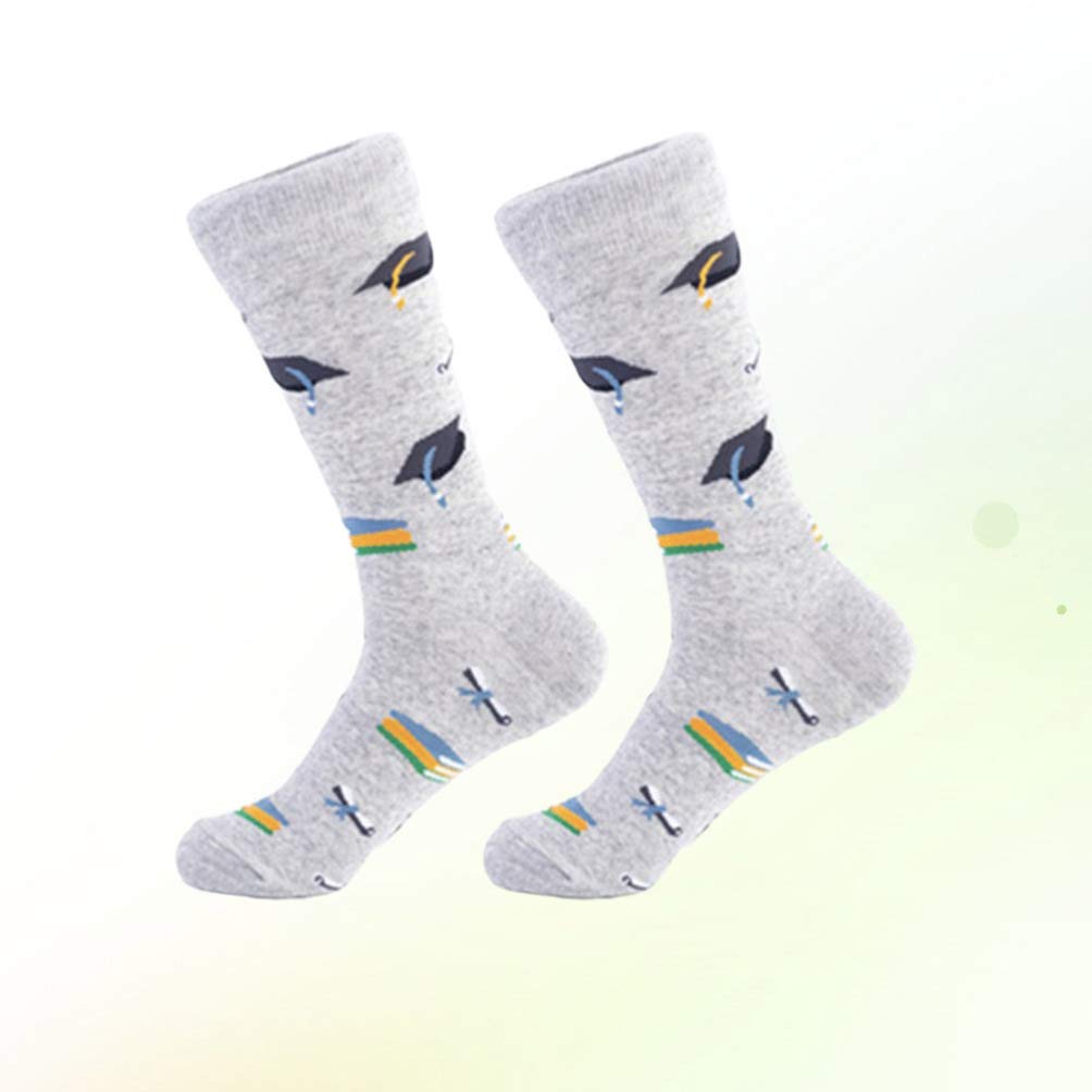 PRETYZOOM Graduation Crew Socks for Women & Men - 1 Pair Novelty Grad Cap Design Fun Party Stocking Stuffers - Perfect for College Graduation Gifts, School Celebrations & Graduation Party Favors