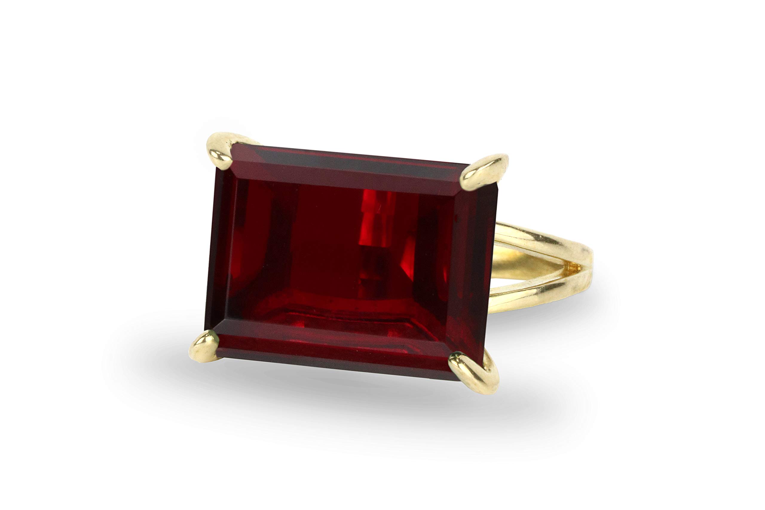 14K Gold Filled Red Garnet Ring - Handmade Birthstone Jewelry for Women | Bold Gemstone Fashion Ring with Custom Engraving | Perfect for Valentine's Day, Anniversary Gifts & Special Occasions