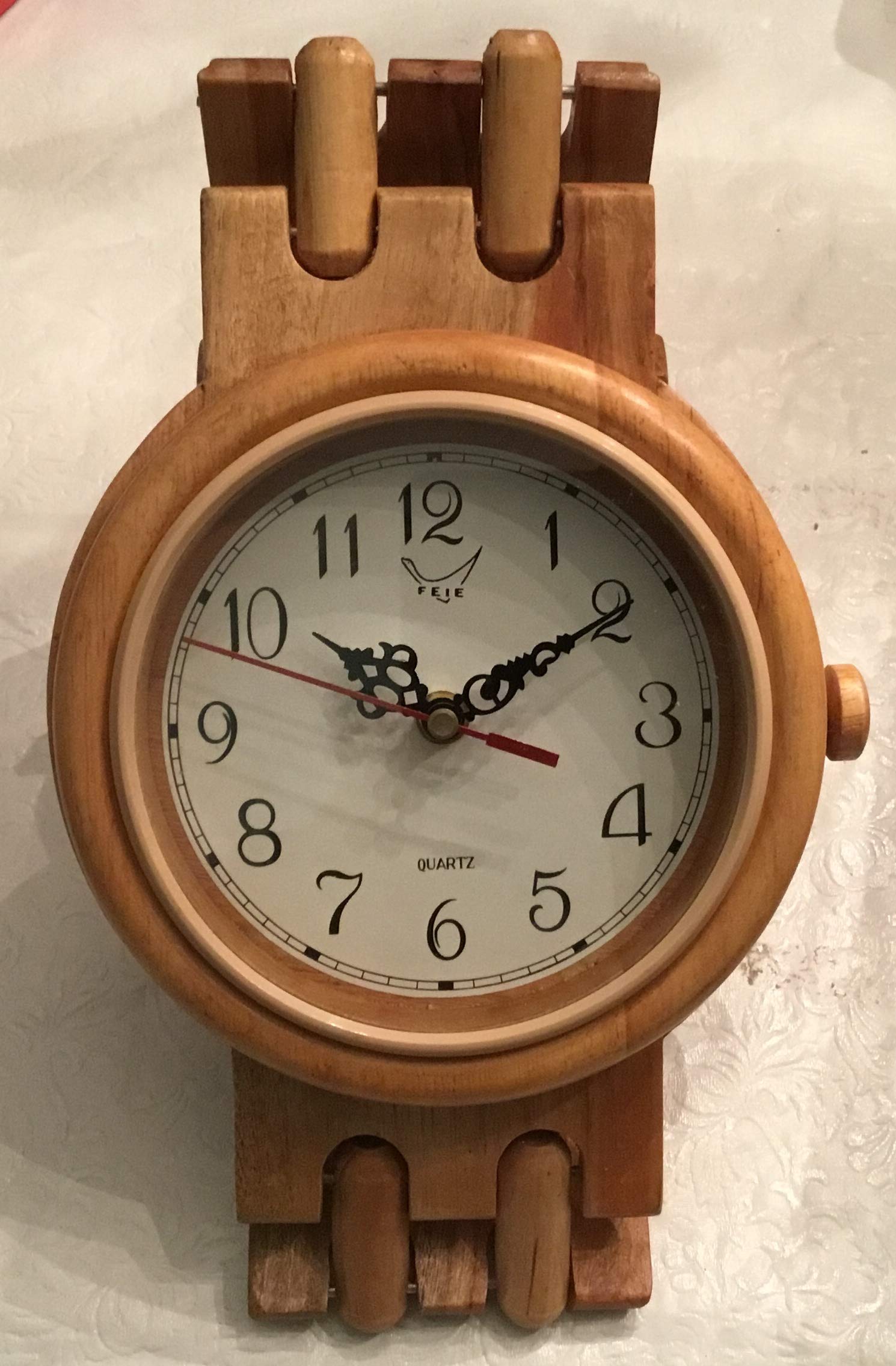 Vintage Wooden Wall Clock - Battery Operated Silent Non-Ticking Clock for Home, Office, Bar & Pub Decor - Perfect for Living Room, Bedroom, Kitchen & Dining Area Wall Decor