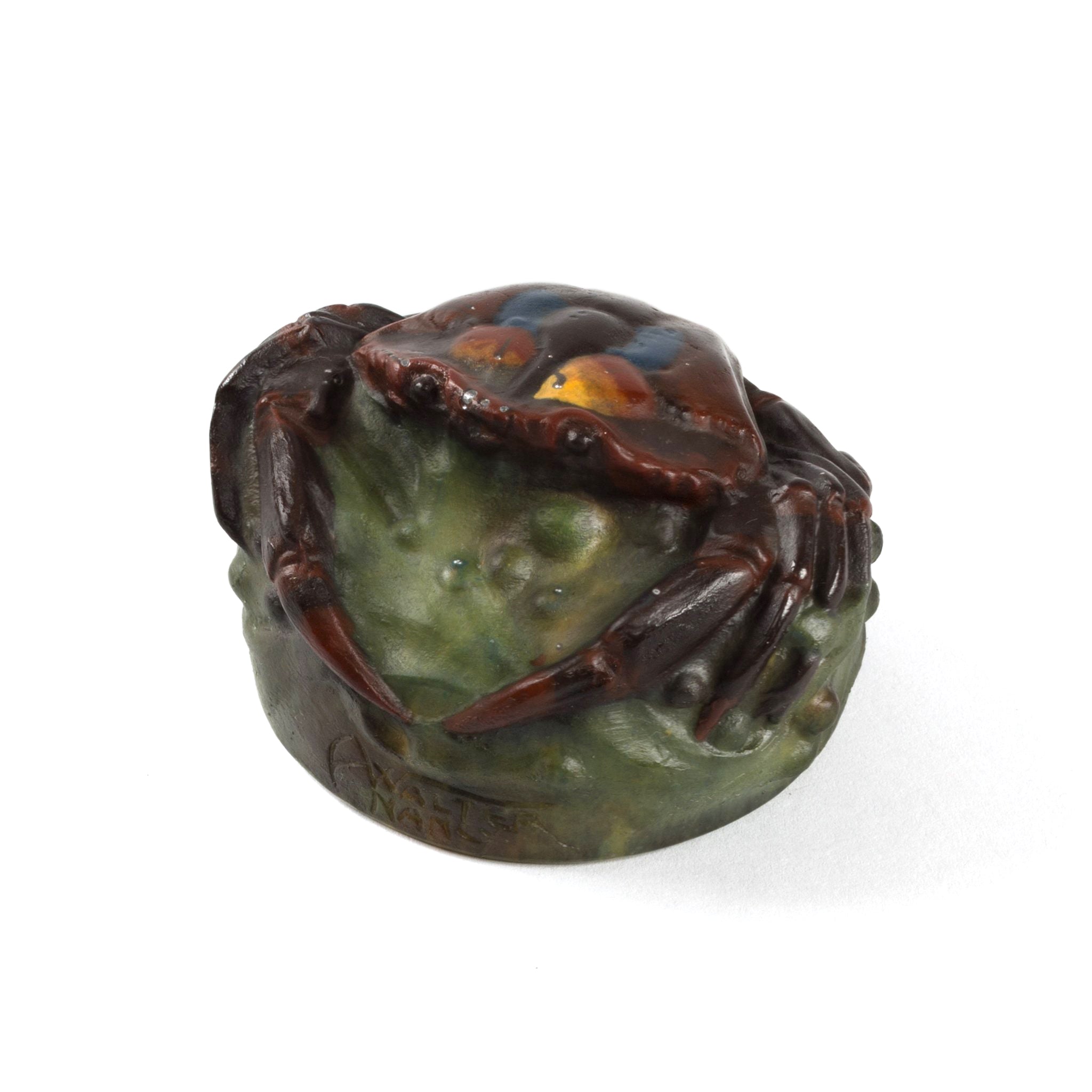 Amalric Walter & Henri Bergé Vintage Crabe Pâte de Verre Glass Paperweight - Collectible Art Deco Desk Decor for Home Office