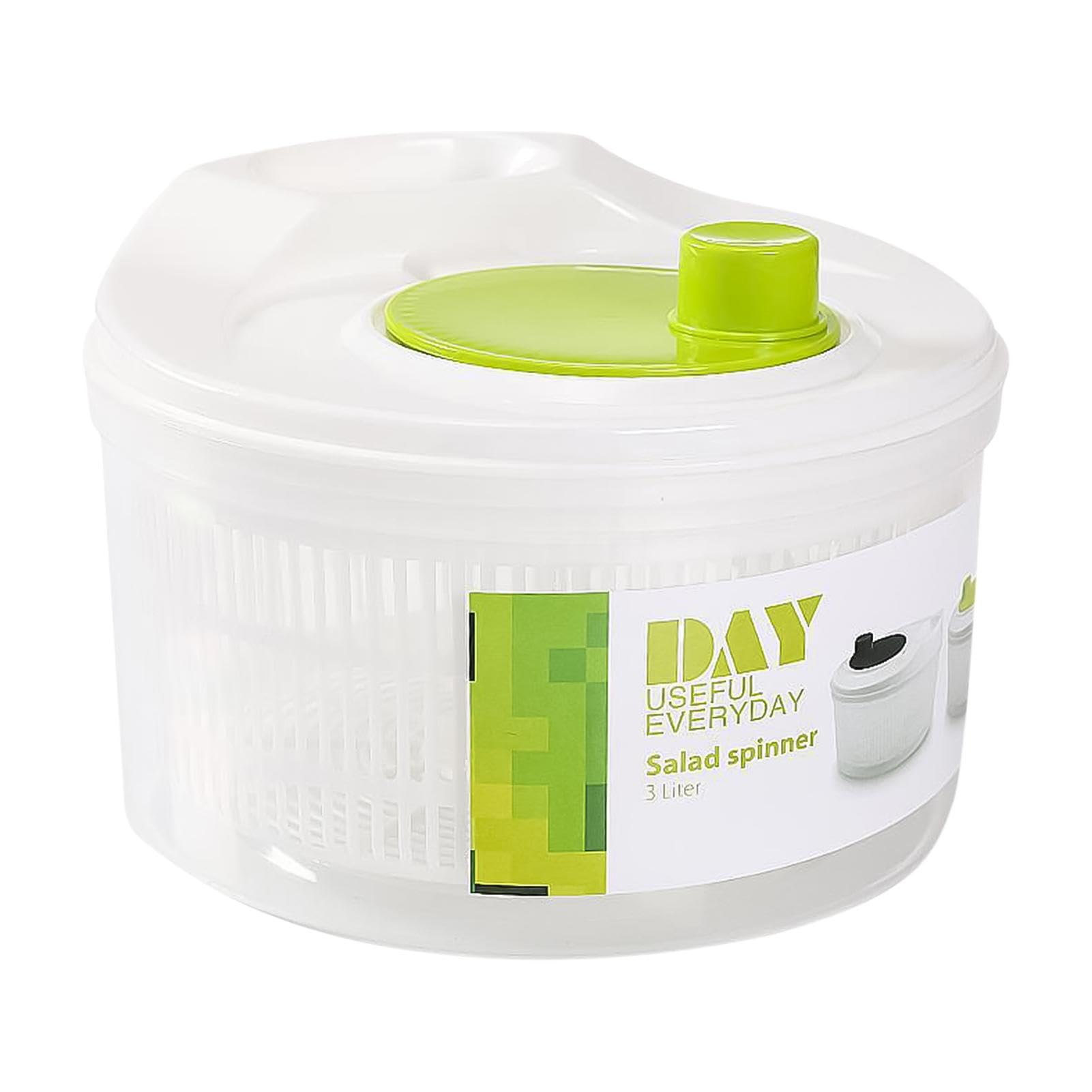 Multifunctional Fruit and Vegetable Spinner Dryer - Compact Salad Washer with Rounded Handle, Durable Lettuce Dryer for Kitchen & Home (8.1x8.1x5.9 inches) - Perfect for Washing Berries, Greens, and Preparing Healthy Salads