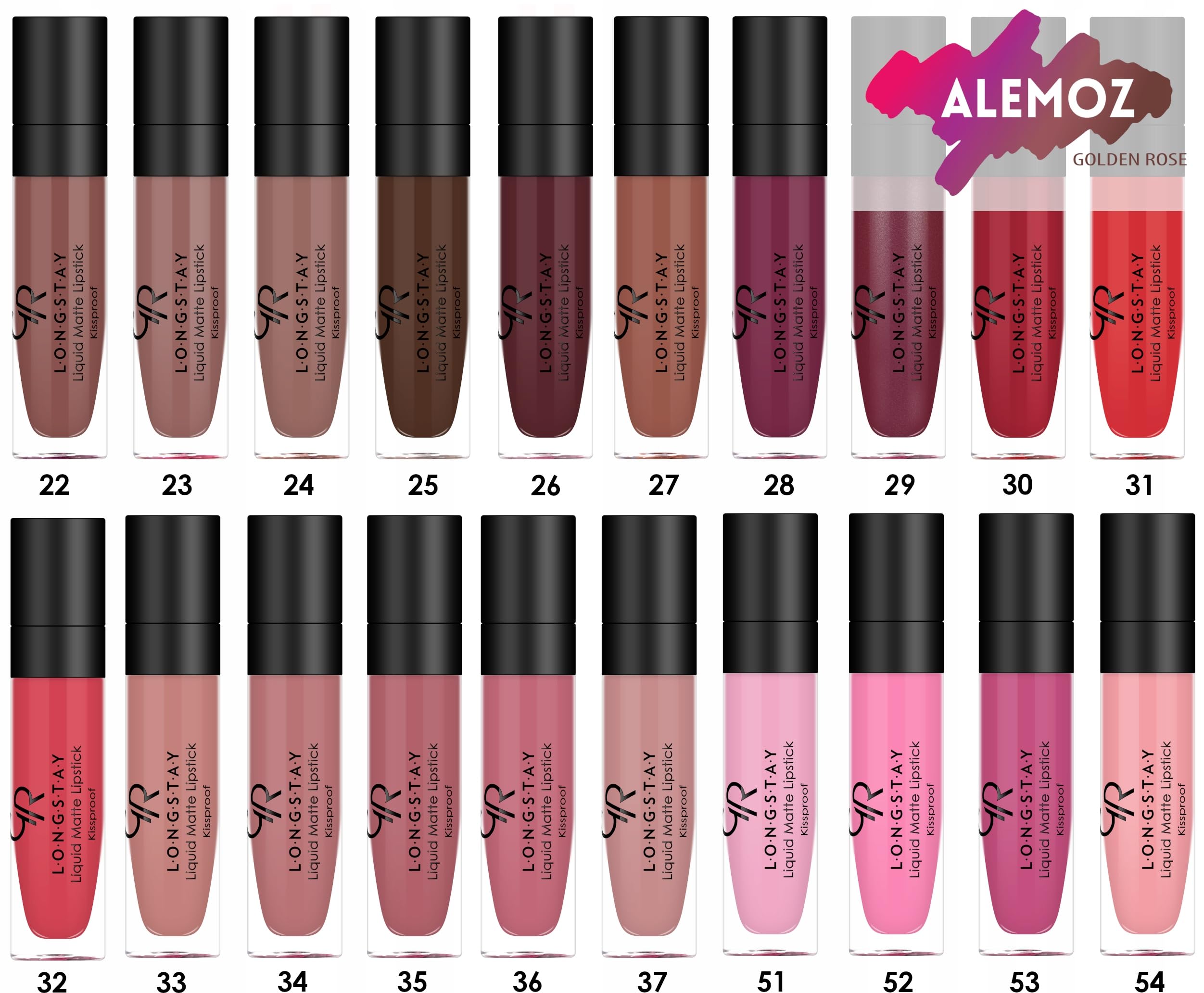 Golden Rose Longstay Liquid Matte Lipstick - R-MLL 17 - Highly Pigmented, Smudge Proof, Long Lasting Lip Color for Day & Night Wear - Perfect for Parties, Dates, and Special Occasions
