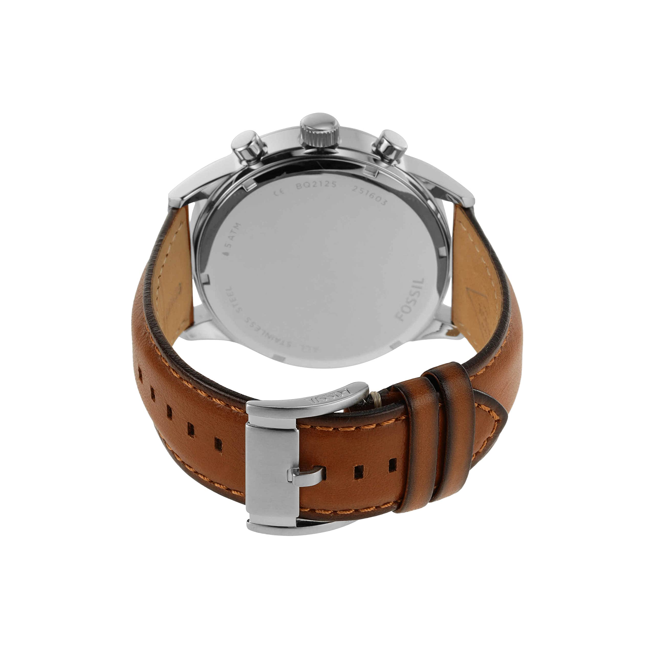 Flynn Chronograph Brown Leather Watch for Men - Waterproof Analog Quartz Wristwatch with Date Display - Perfect for Business, Casual & Formal Occasions
