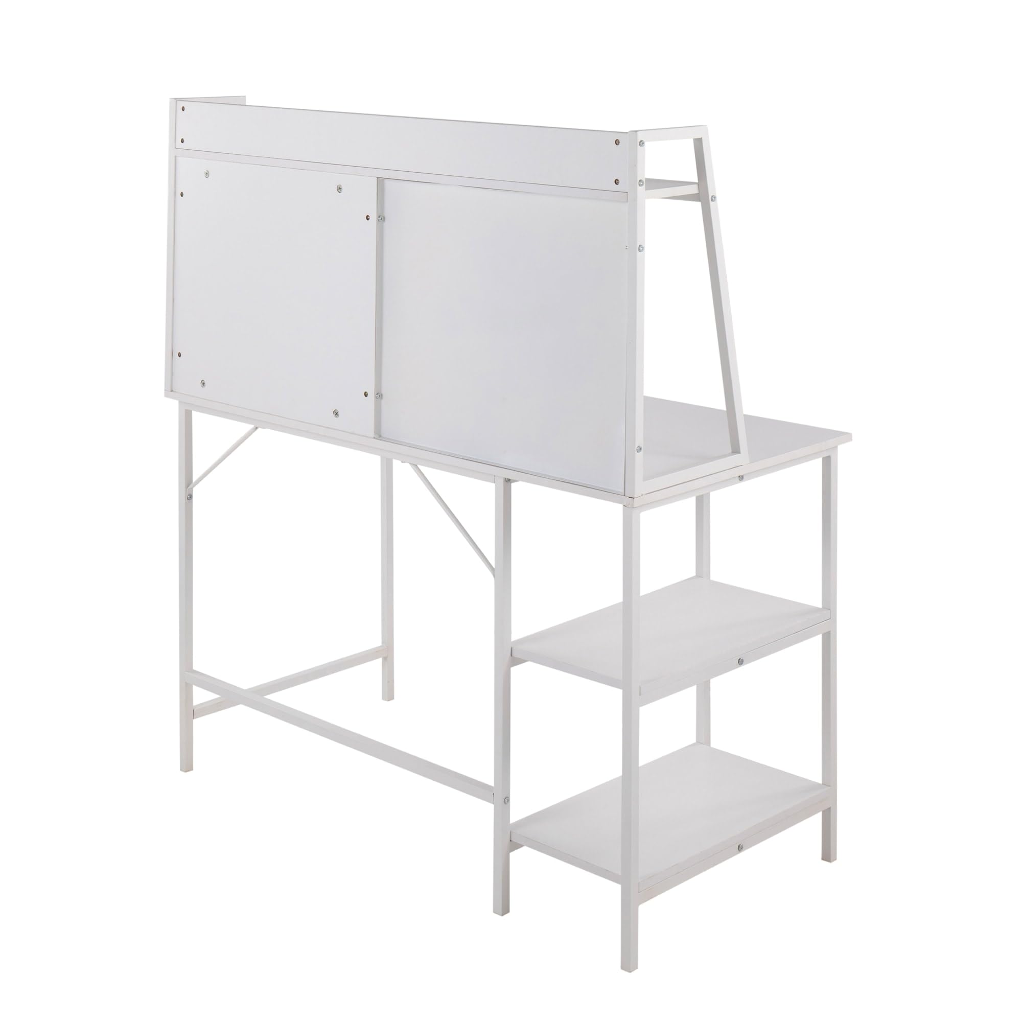 LumiSource Geo Shelf Desk - Modern Home Office & Computer Desk with Storage, Small Space Bedroom & Gaming Desk - Perfect for Work, Study & Gaming Setup
