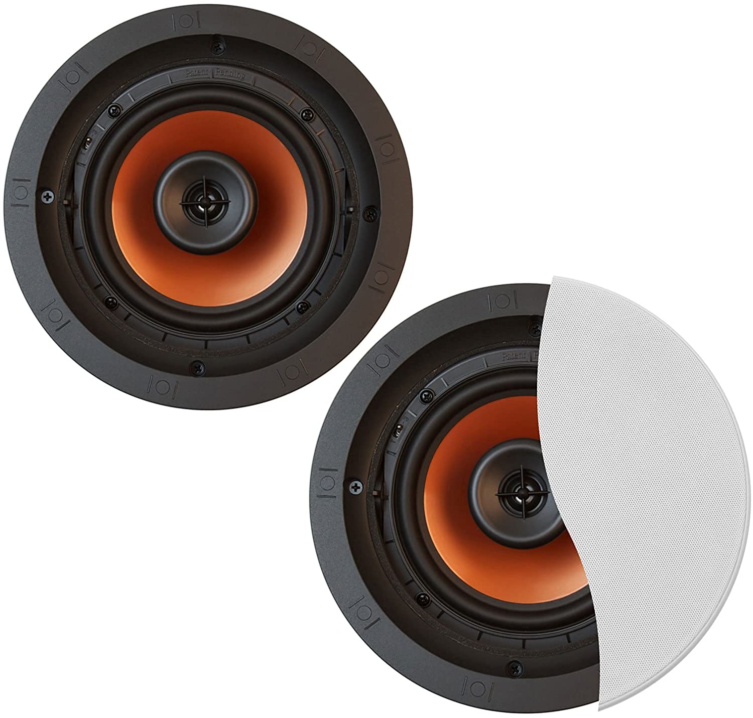 Klipsch CDT-5650-C II Premium In-Ceiling Speakers (Pair, White) - High Performance Home Theater & Surround Sound System for Living Room, Bedroom & Office