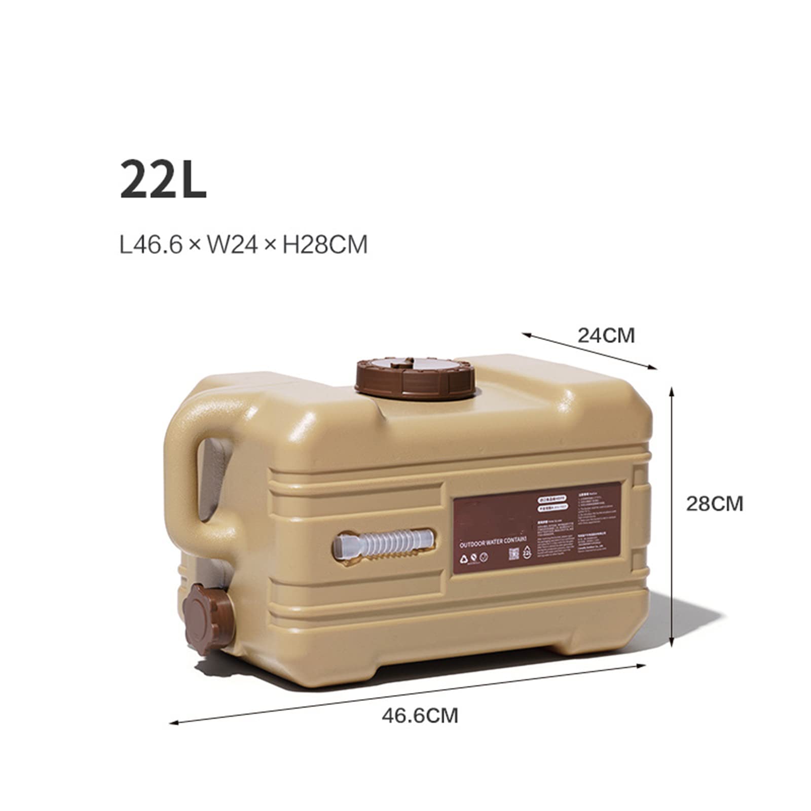 13L/22L Food Grade PC Outdoor Water Bucket with Handle & Faucet - Portable Water Container for Camping, Hiking, Picnics, Emergency Preparedness & Outdoor Adventures