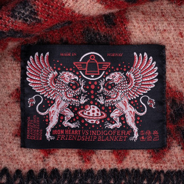 Iron Heart x Indigofera Friendship Blanket IHxIF 01 - Premium Denim Throw Blanket for Men & Women - Cozy Home Decor, Camping & Outdoor Use
