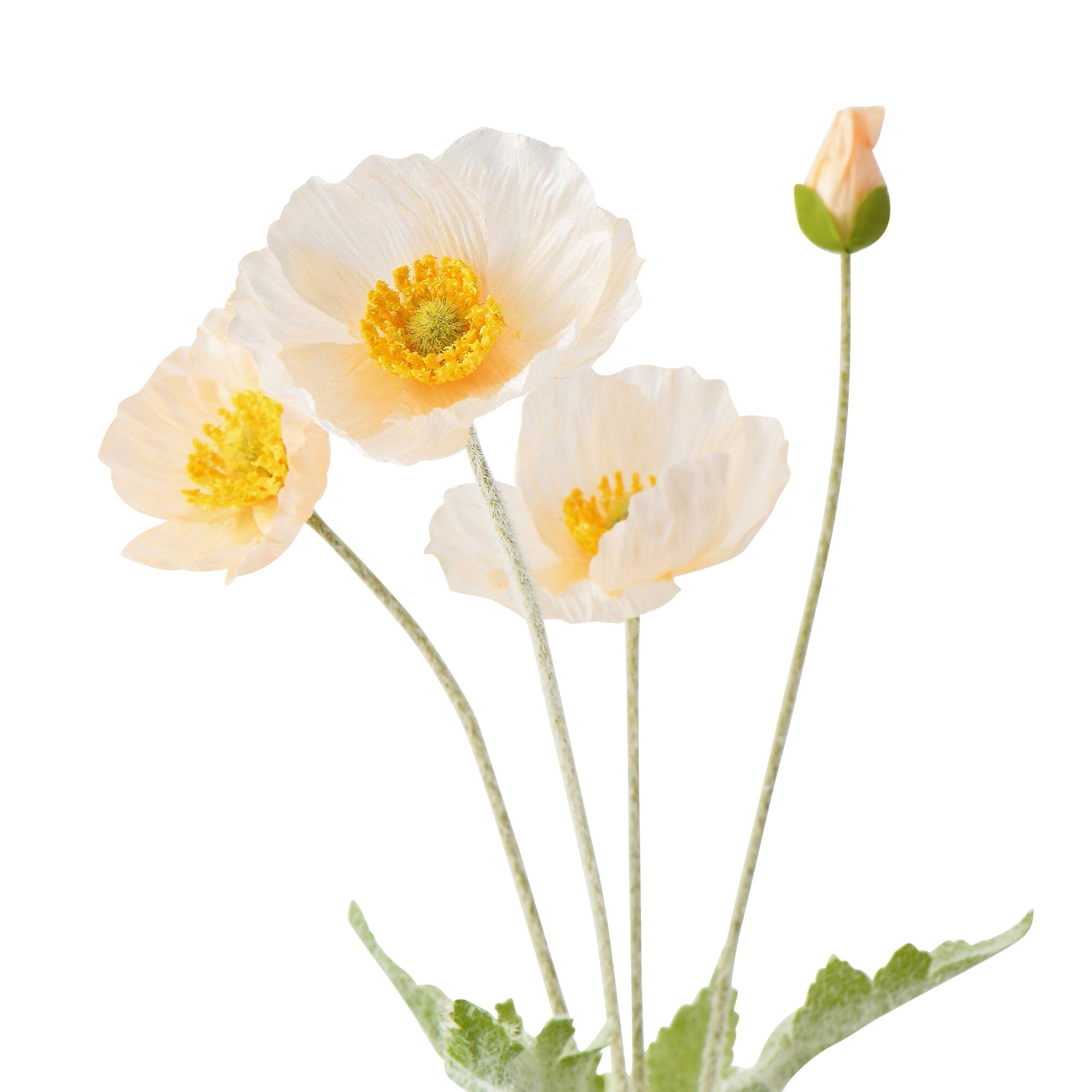Art Flower Poppy S White - Elegant Home Decor for Living Room, Bedroom & Wedding Centerpieces