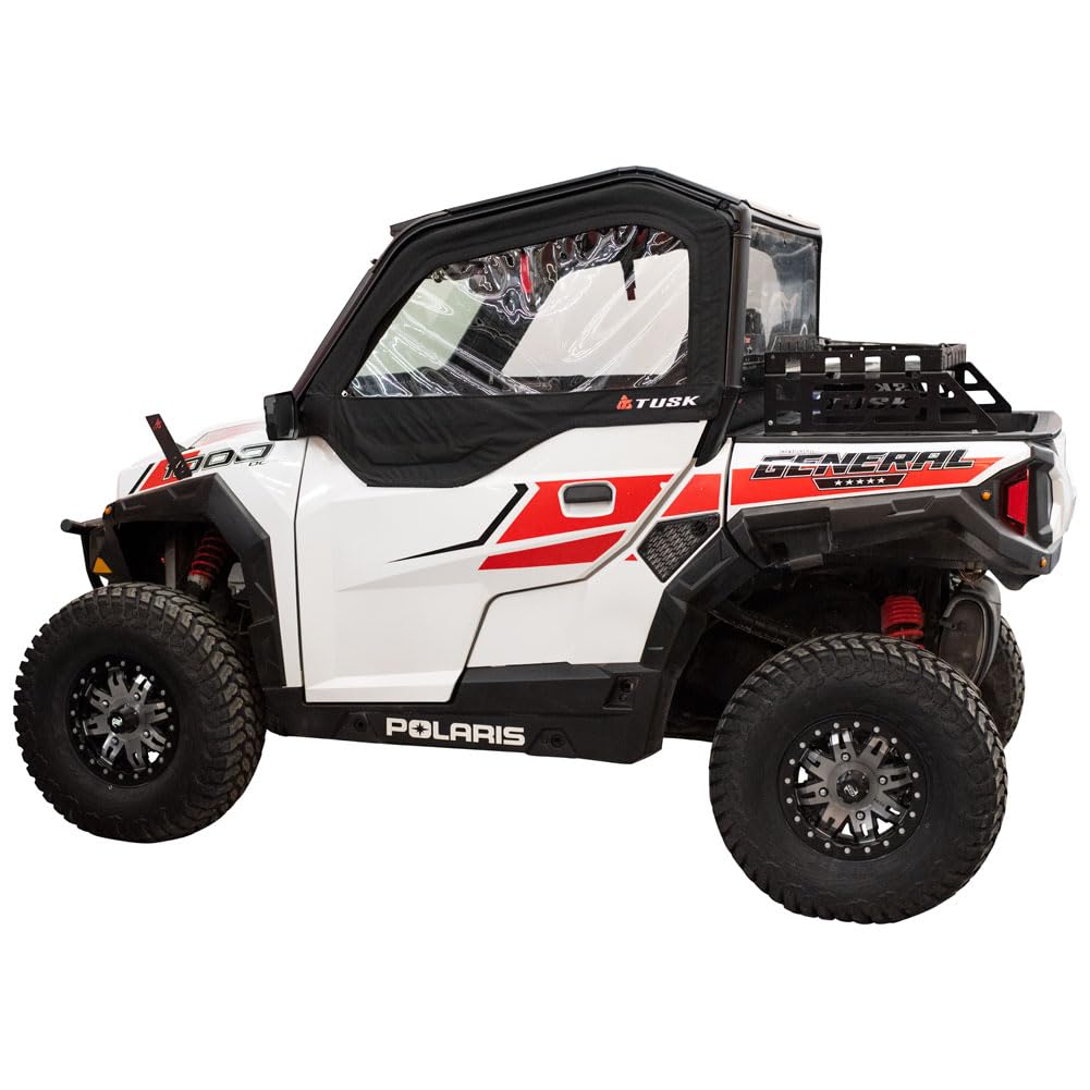 Premium TUSK Soft Upper Doors for Polaris GENERAL 1000 EPS (2022-2024) - Durable UTV Steel Frame with Clear Windows for Off-Road Protection & Adventure Riding