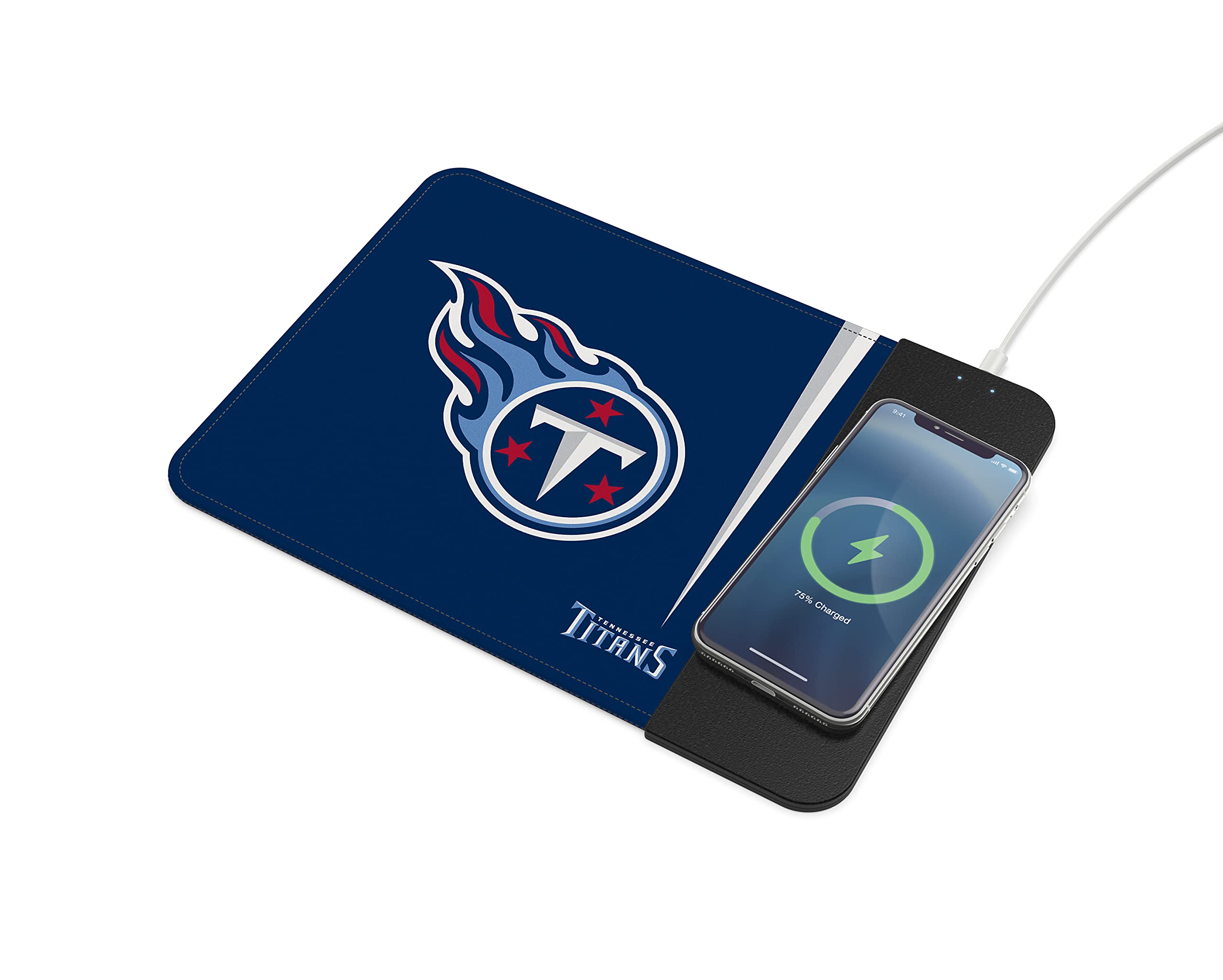 SOAR NFL Team Logo Wireless Charging Mouse Pad - Fast Qi-Compatible Charging for Phones & Devices - Perfect for Gaming, Office & Home Desk Setup