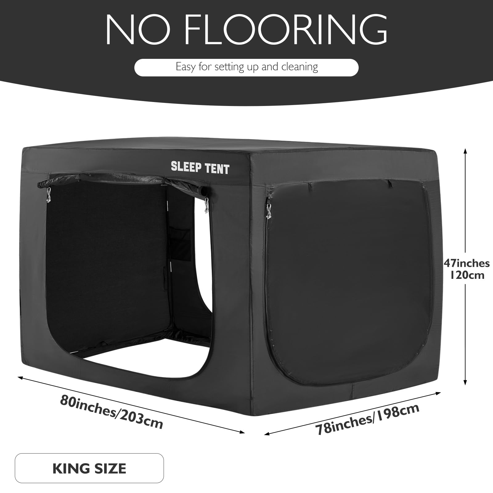 King Size Bed Tent Canopy for Adults & Kids - Portable Blackout Sleeping Tent (93% Light Blocking) - Perfect for Indoor Camping, Privacy & Nap Time