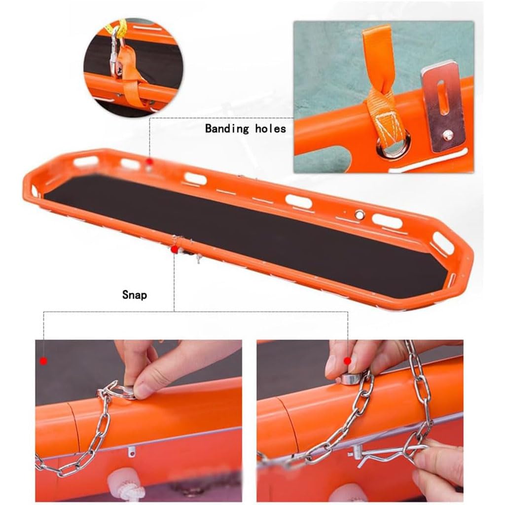 Helicopter Rescue Basket Stretcher - Emergency Patient Transport for Hospitals, Clinics & First Responders | Durable Orange Medical Stretcher for Sports Fields, Home Emergencies & Disaster Relief Scenarios