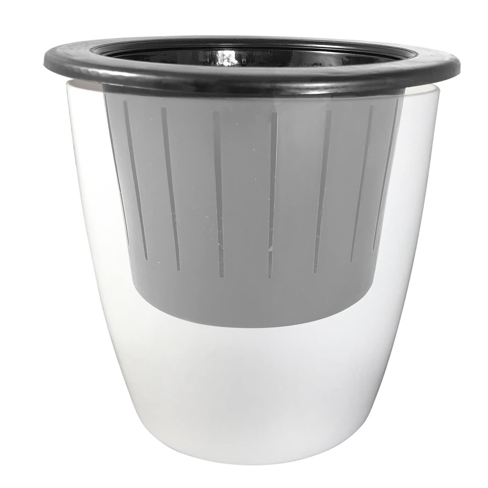 6 Sets Self-Watering Planters - Modern Nested Flower Pots for African Violets, Spider Plants, Orchids, Herbs & Succulents (White, 4