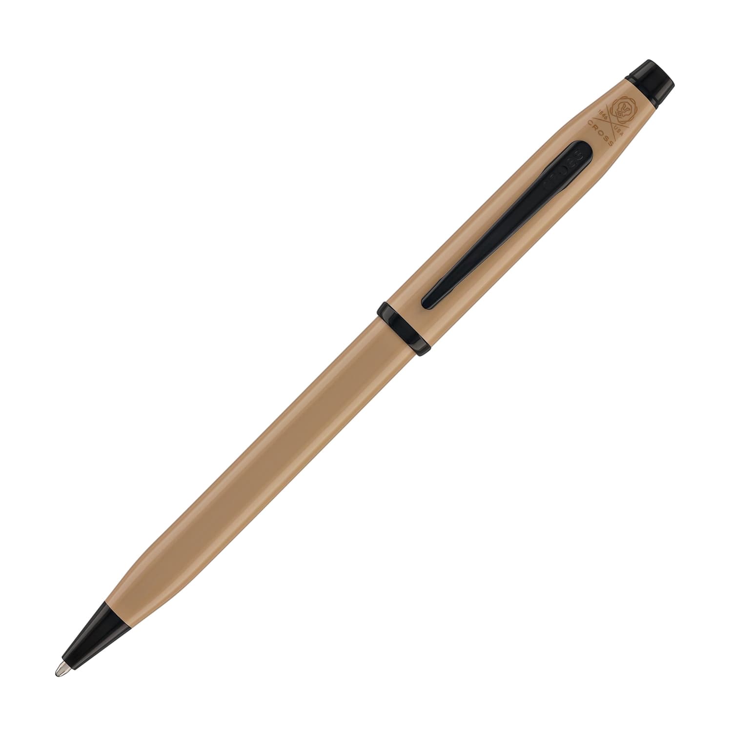 Cross Century II Ballpoint Pen - Earthy Beige Lacquer with Black PVD Trim | Premium Writing Instrument for Office, Business Gifts & Signature Documents