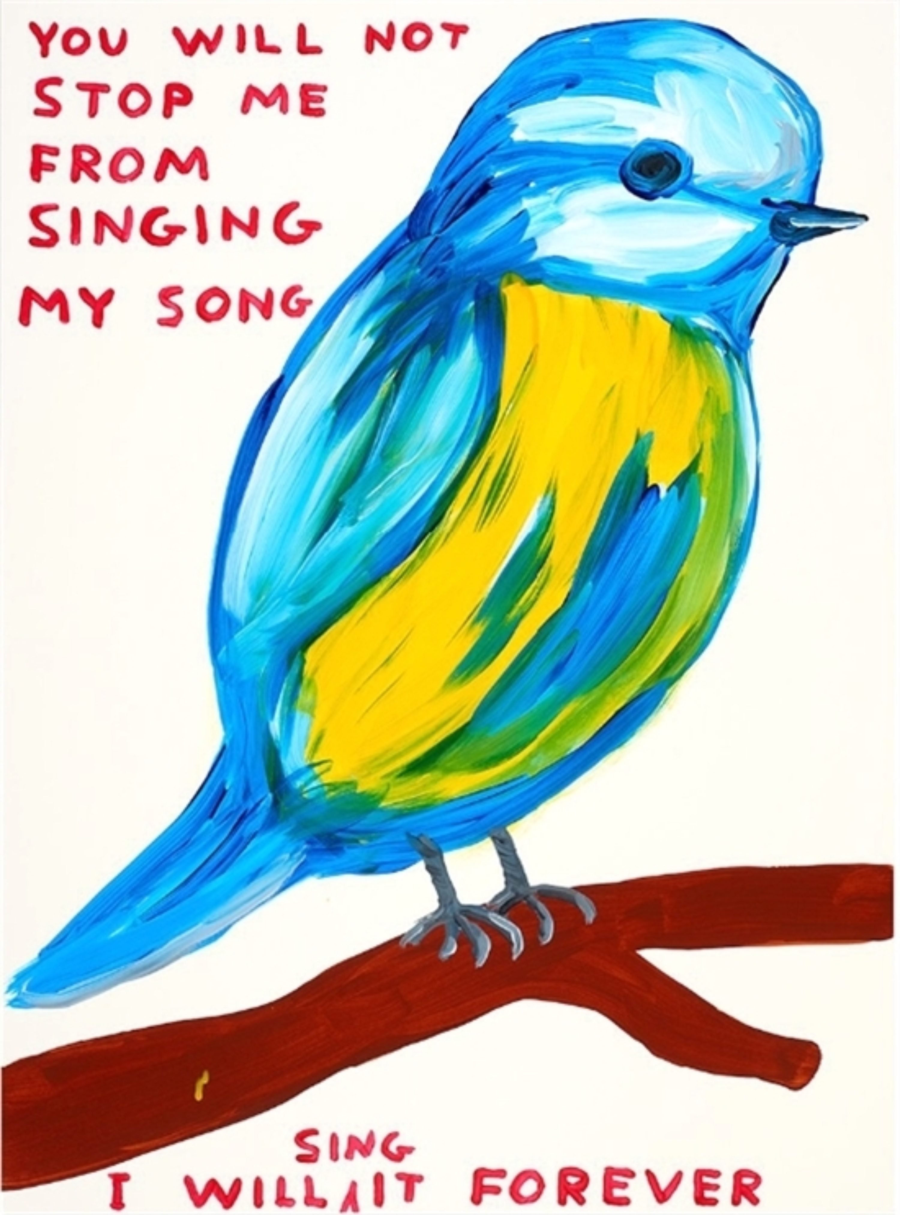 DAVID SHRIGLEY - You Will Not Stop Me From Singing My Song Art Print | Unique Wall Decor for Home & Office | Perfect Gift for Music & Art Lovers