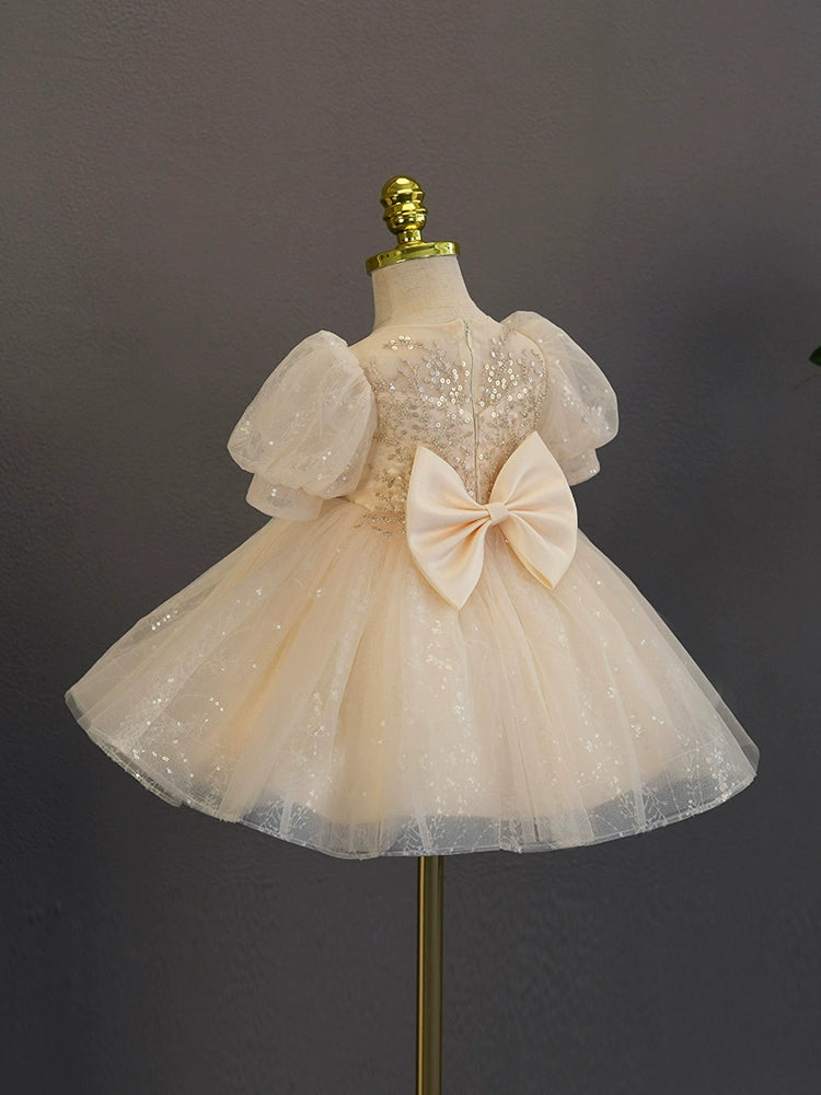 White Princess Sweetheart Tea Length Tulle Flower Girl Dress - Perfect for Weddings, Baptisms & Special Occasions