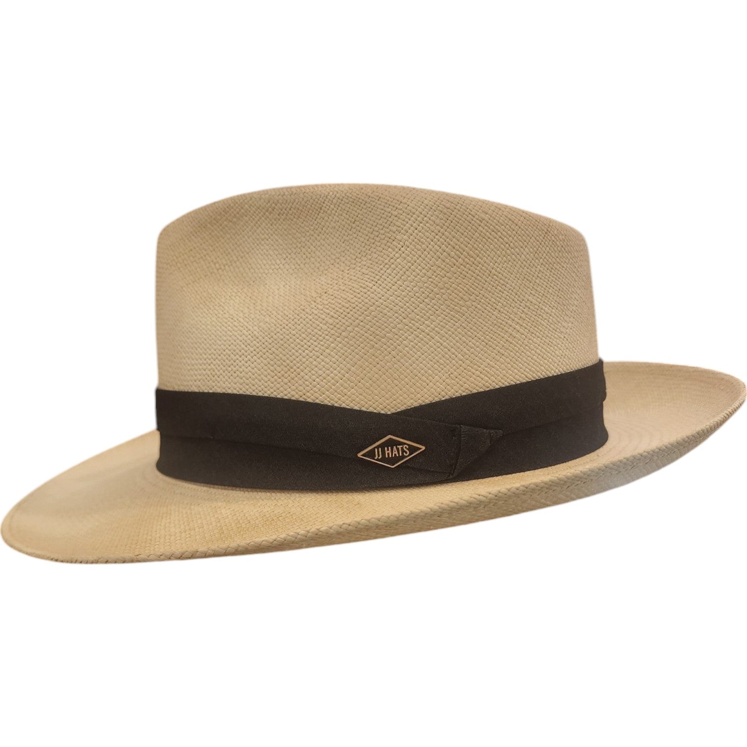 JJ Hats Classic Fedora Panama Hat with 7/8 Pleated Black Band - Stylish Summer Sun Hat for Men & Women, Perfect for Beach, Outdoor Events and Fashion Accessories