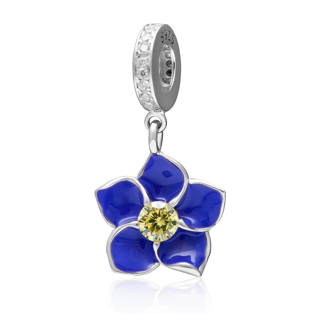 ABAOLA 925 Sterling Silver Rose & Orchid Flower Charm Beads for Bracelets & Necklaces - Perfect for Pandora Jewelry, Valentine's Day Gifts, and Women's Fashion Accessories | Great for Romantic Occasions, Birthday Presents, and Everyday Wear