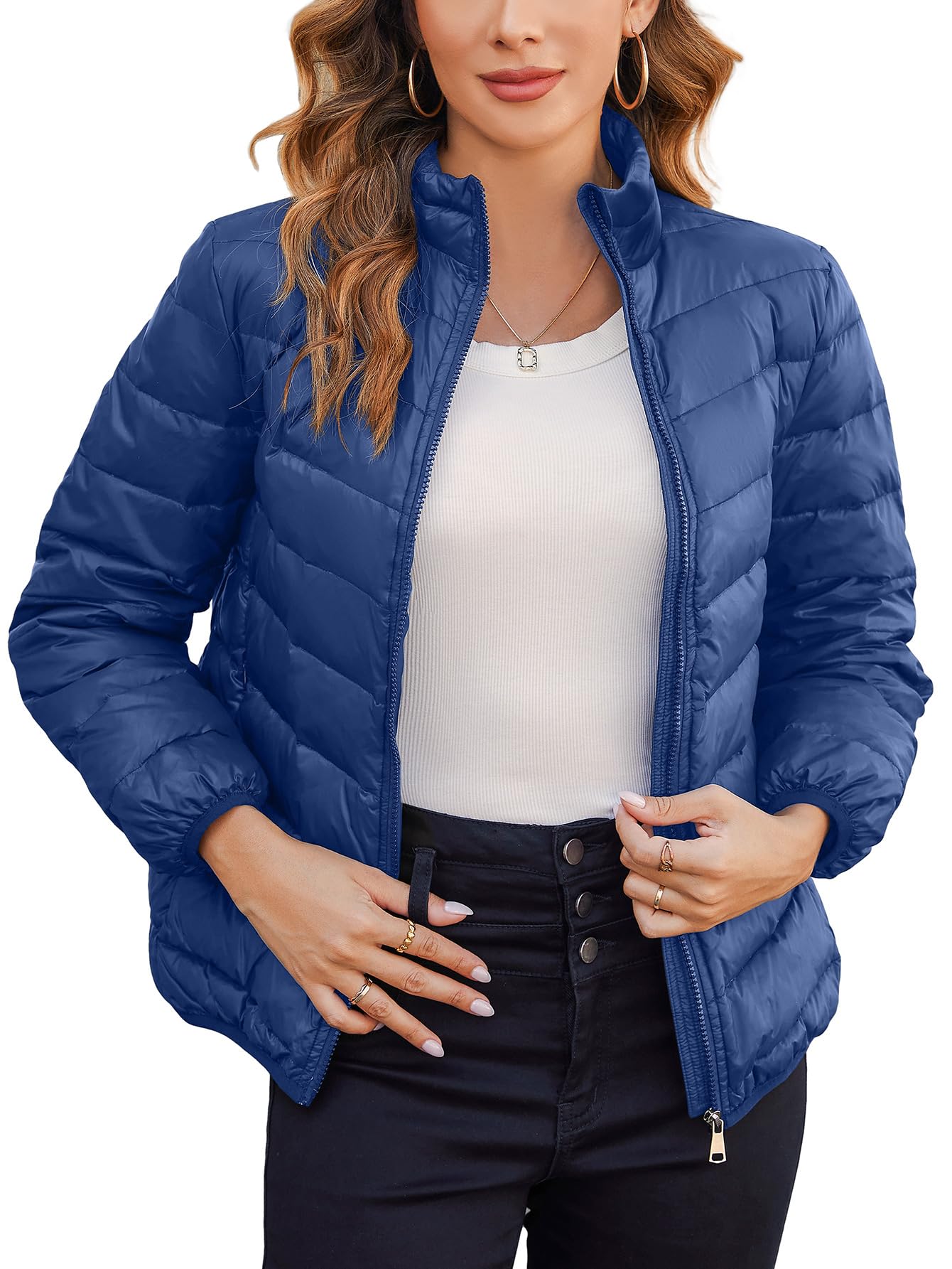 Lightweight Packable Down Jacket for Women - Quilted Puffer Coat with Stand Collar for Winter Warmth | Perfect for Outdoor Activities, Travel & Cold Weather Fashion