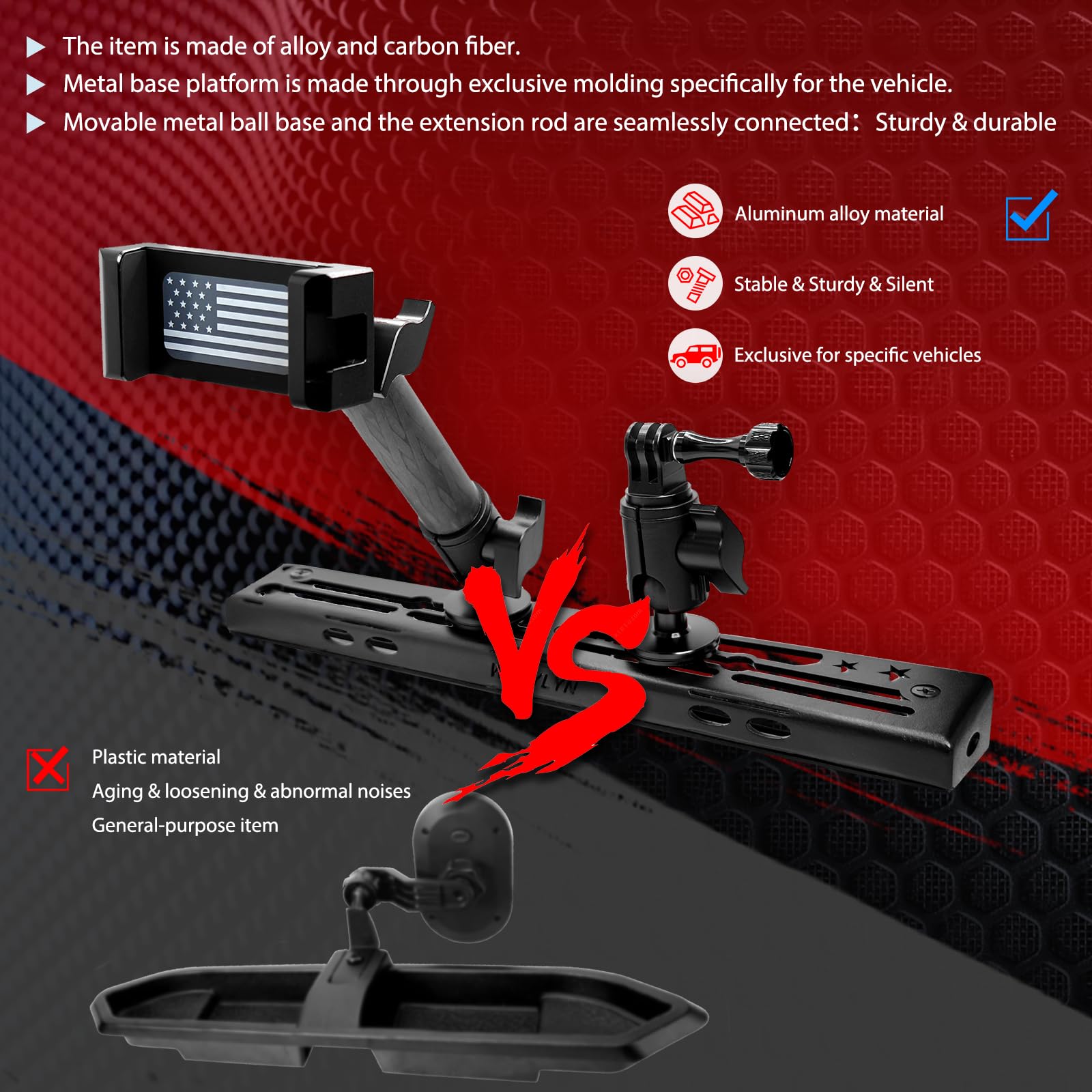 2023 Toyota Tacoma Dash Phone Mount Holder - Universal Fit for 2016-2023 Models, Heavy Duty Metal Car Phone Stand - Perfect for GPS Navigation & Hands-Free Driving