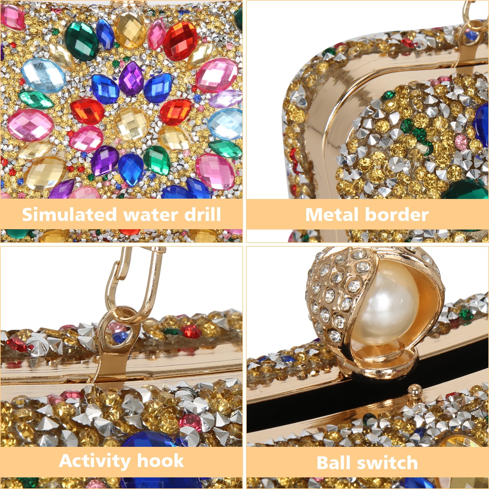 Sparkly Rhinestone Evening Clutch Purse for Women - Luxury Glam Handbag for Parties, Weddings & Special Occasions