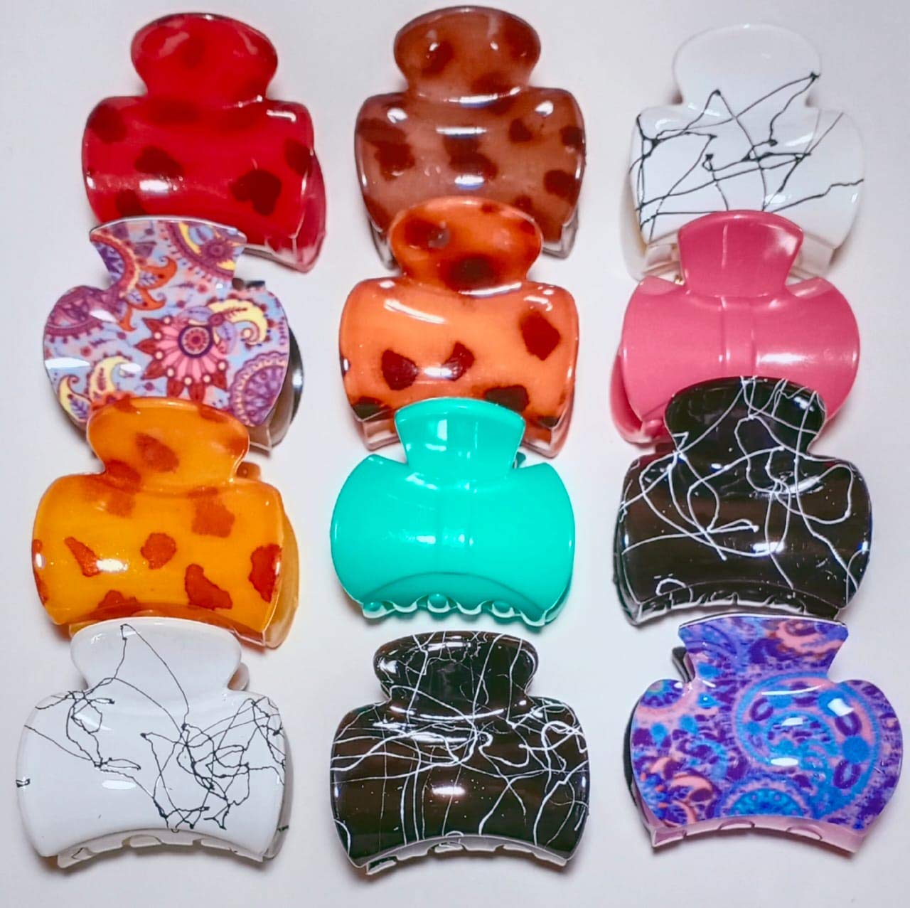 Best Plastic Hair Claw Clips for Women & Girls - Korean Transparent Material Hair Clutcher (12-Pack) - Perfect for Ponytails, Buns & Everyday Hairstyles