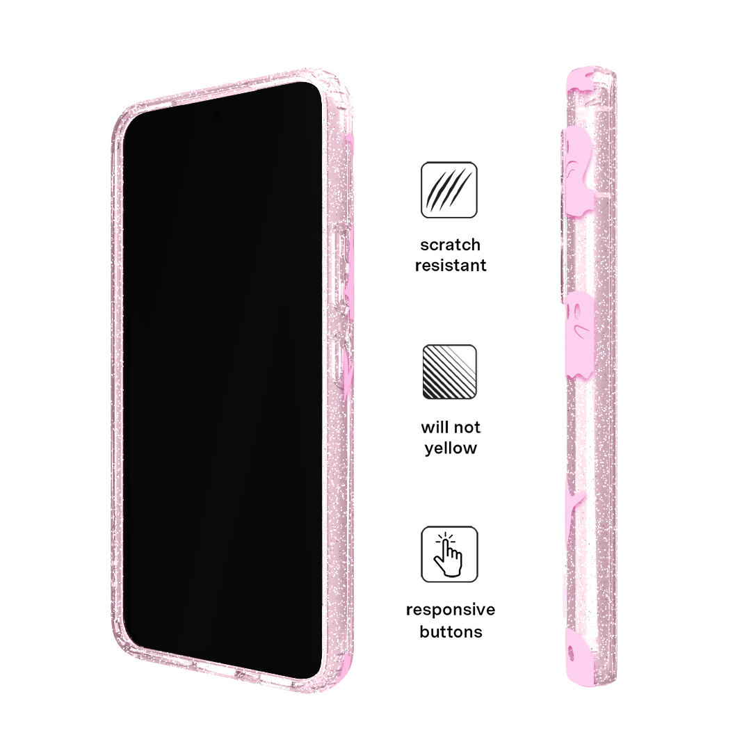 Pink Glitter Samsung Phone Case - Sparkly Protective Cover for Samsung Galaxy S23/S22/S21 - Perfect for Parties, Gifts & Everyday Use