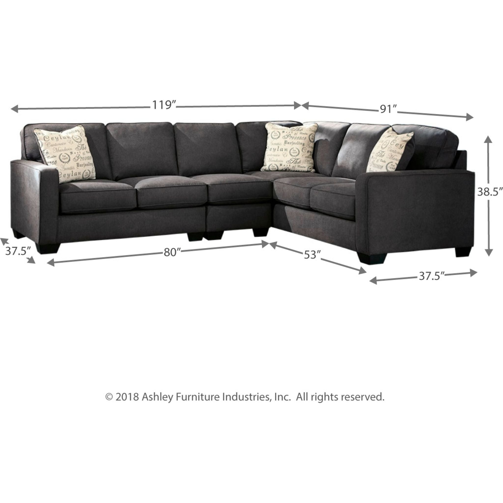 Alenya 3-Piece Sectional Sofa Set - Modern L-Shaped Couch with Chaise Lounge for Living Room, Family Room & Apartment | Comfortable Fabric Upholstery, Sturdy Frame | Perfect for Small Spaces & Home Decor