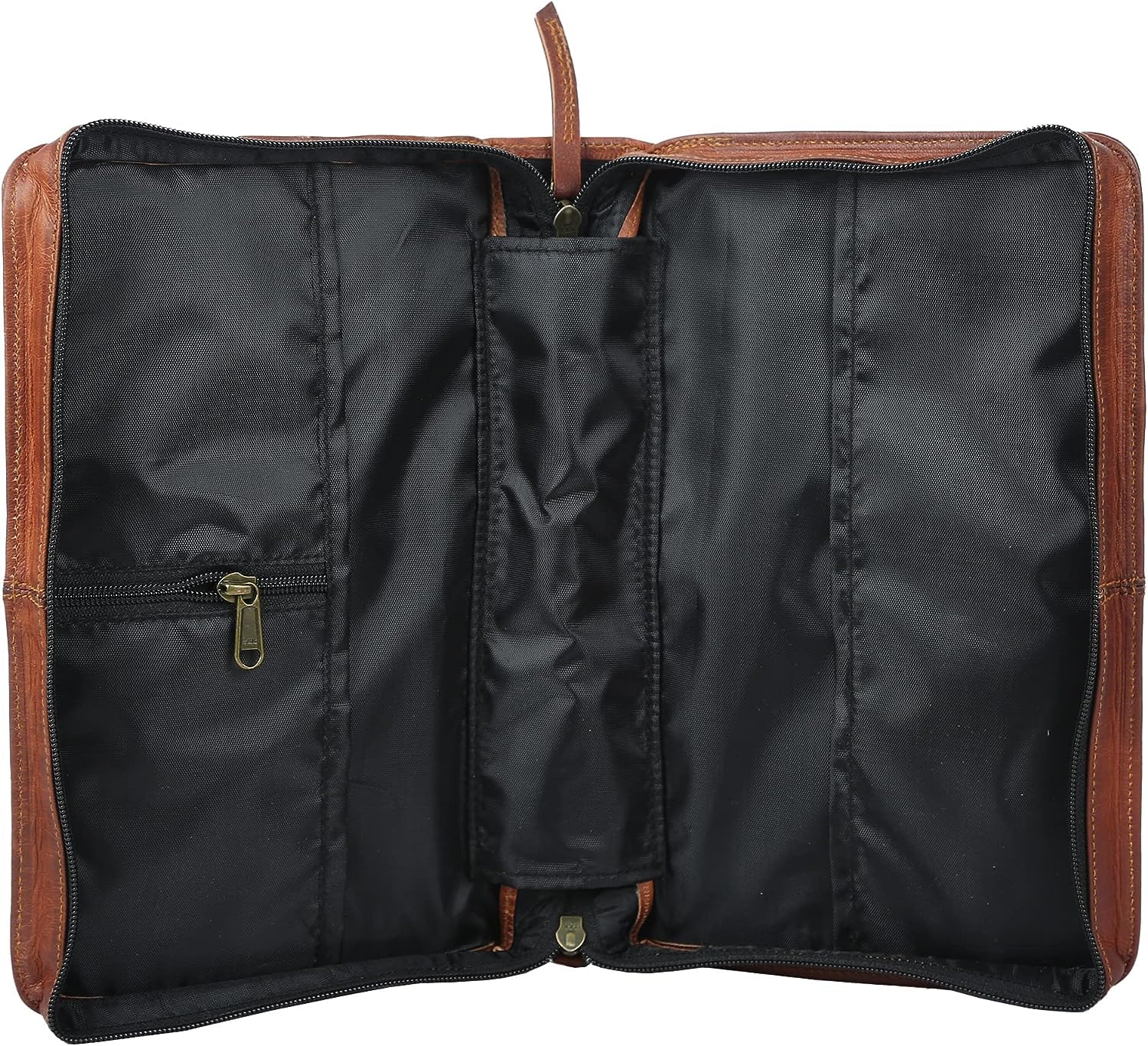 Genuine Leather Bible Cover with Handle & Back Pocket - Large Size for Bible, Planner & Notebook - Perfect for Church, Travel & Daily Use
