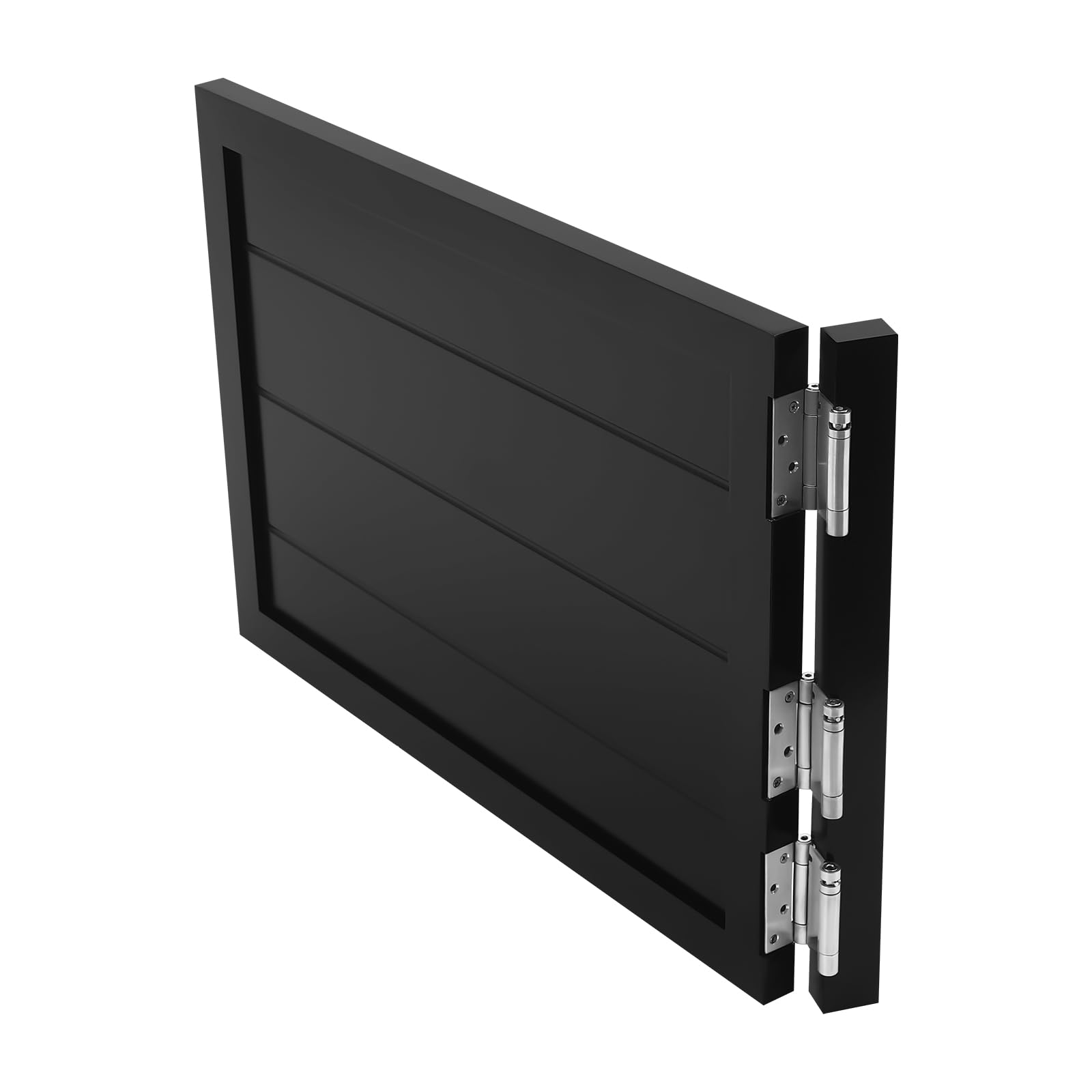 Solid Wood Cafe Swinging Saloon Door with Hinges - 35.4x23.6 Inch Black Painted Kitchen Partition for Restaurant, Bar, Shop Entrance & Home Decor