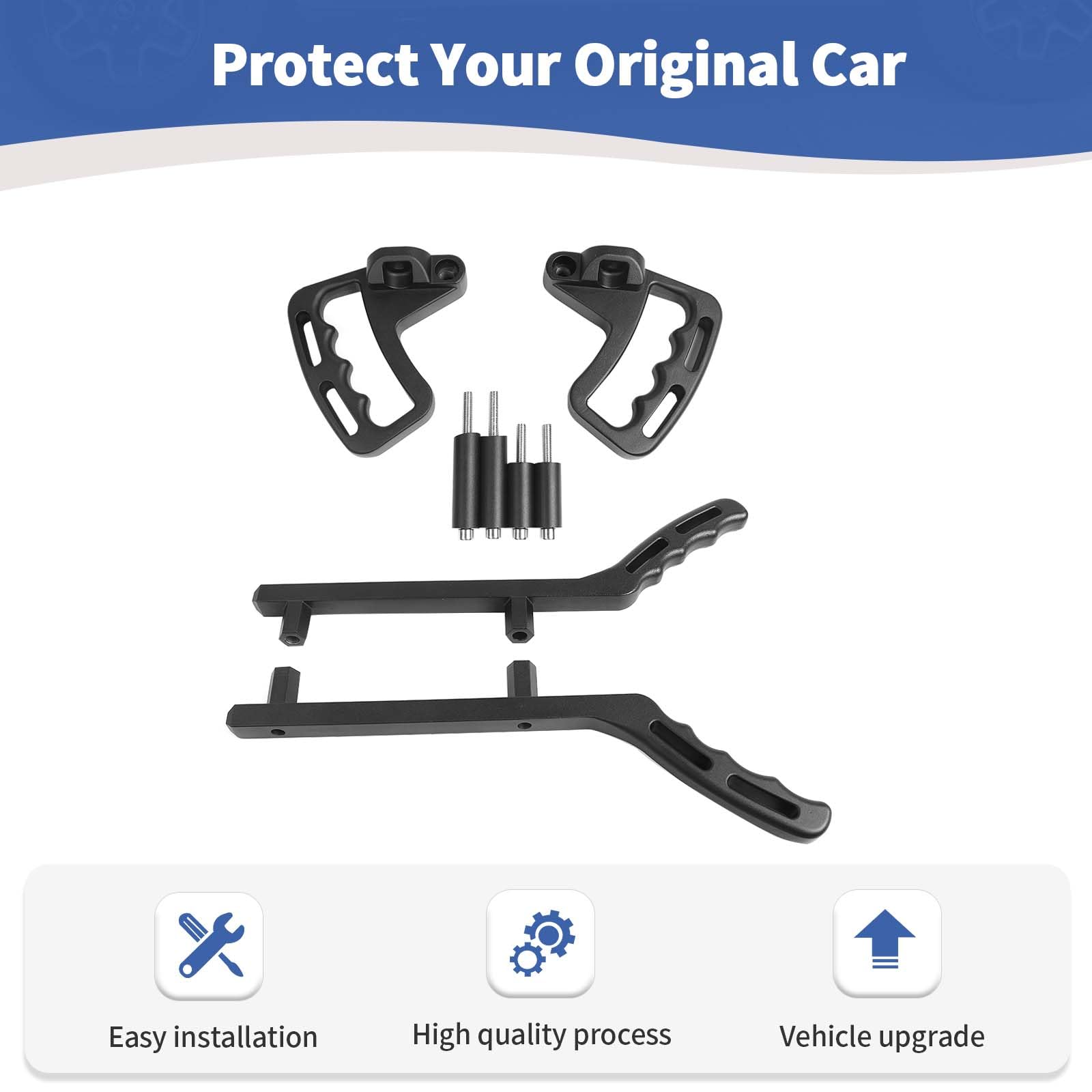 Jeep Wrangler JK JKU 2007-2017 Aluminum Grab Handles Kit - 4pcs Black Heavy-Duty Grab Bars for Jeep JK 4 Door Accessories | Perfect for Off-Roading & Easy Entry/Exit