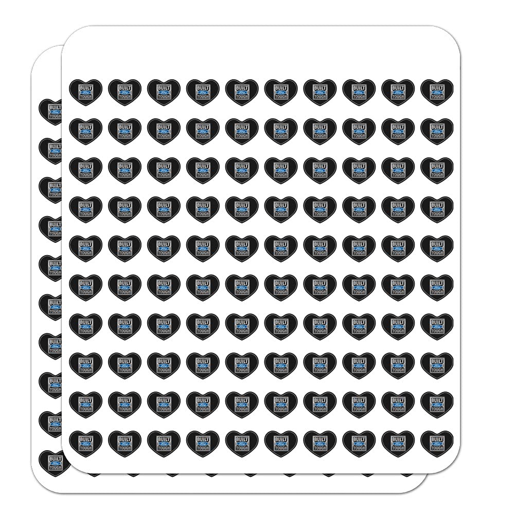 Ford Built Ford Tough Heart Shaped Stickers - Planner, Calendar & Scrapbook Decorative Craft Supplies for DIY Projects, Journaling & Memory Keeping