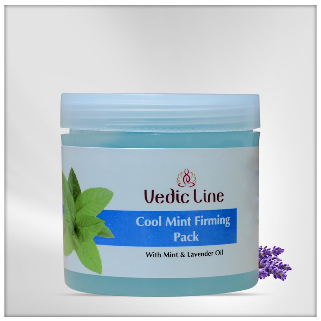Vedicline Cool Mint Firming Pack with Mint & Lavender Oil - Reduces Skin Irritation, Improves Elasticity for Soft Smooth Skin - 100ml Face Mask for Relaxation & Skin Rejuvenation