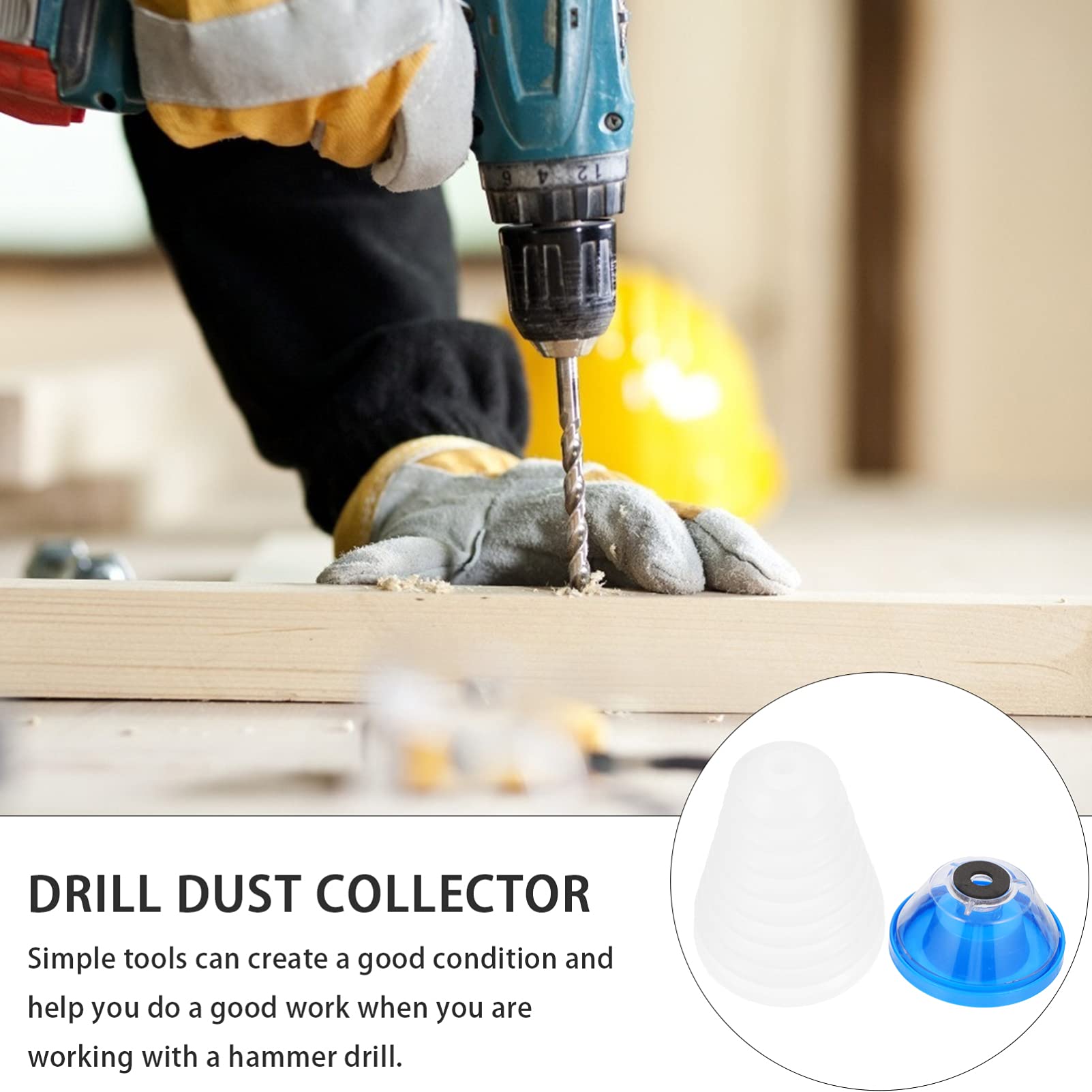 6-Piece Shockproof Drill Cover Set with Gaskets - Universal Fit for Electric Hammer Drills & Power Tools - Perfect for Construction, DIY Projects & Workshop Safety (White)