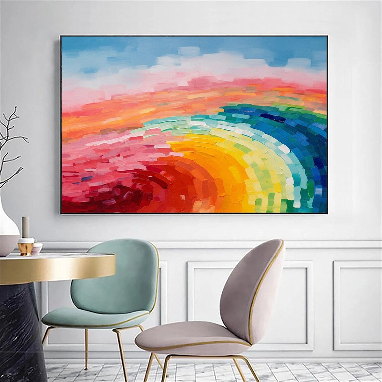 Abstract Painting #AB 300 - Modern Wall Art for Home & Office Decor | Perfect for Living Room, Bedroom, or Workspace