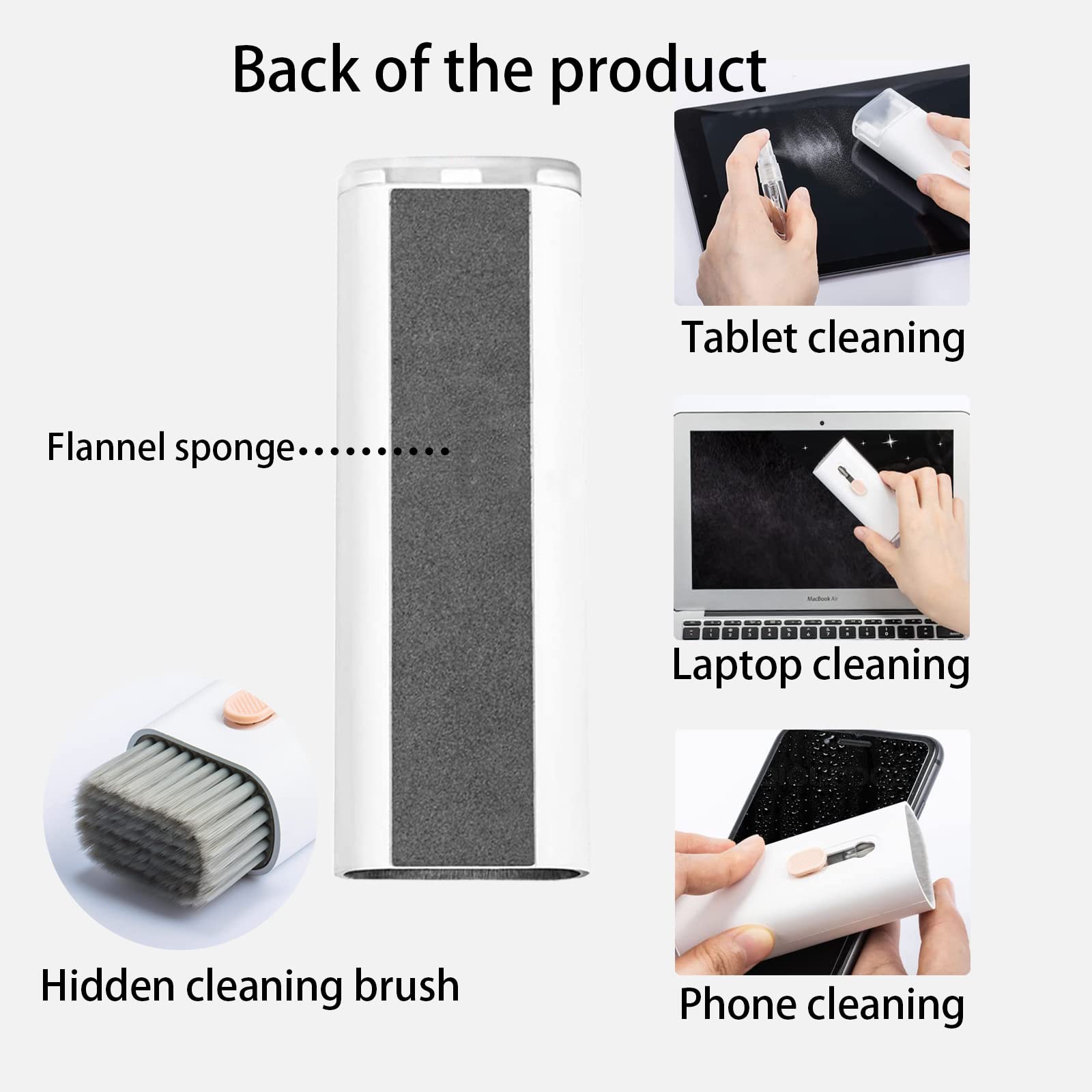 7-in-1 Electronic Cleaning Kit for Keyboards, Laptops, AirPods Pro, Phones & Screens - Includes Brush & Free Flannel Cloth (Pink) - Perfect for Home, Office & Travel Use