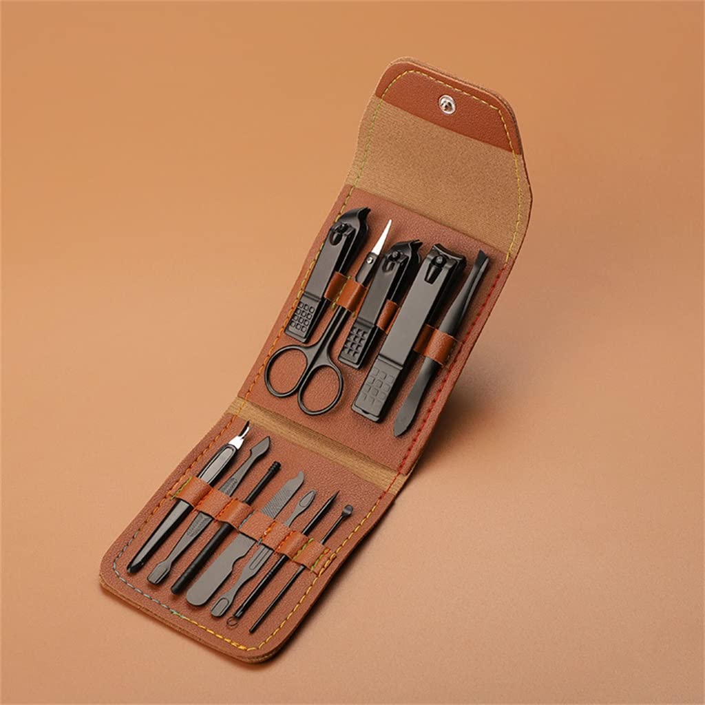 Premium 12-Piece Stainless Steel Nail Clipper Set for Manicure & Pedicure - Professional Nail Scissors, Clippers & Beauty Tools (Color A) - Perfect for Home, Salon & Travel Grooming Kits