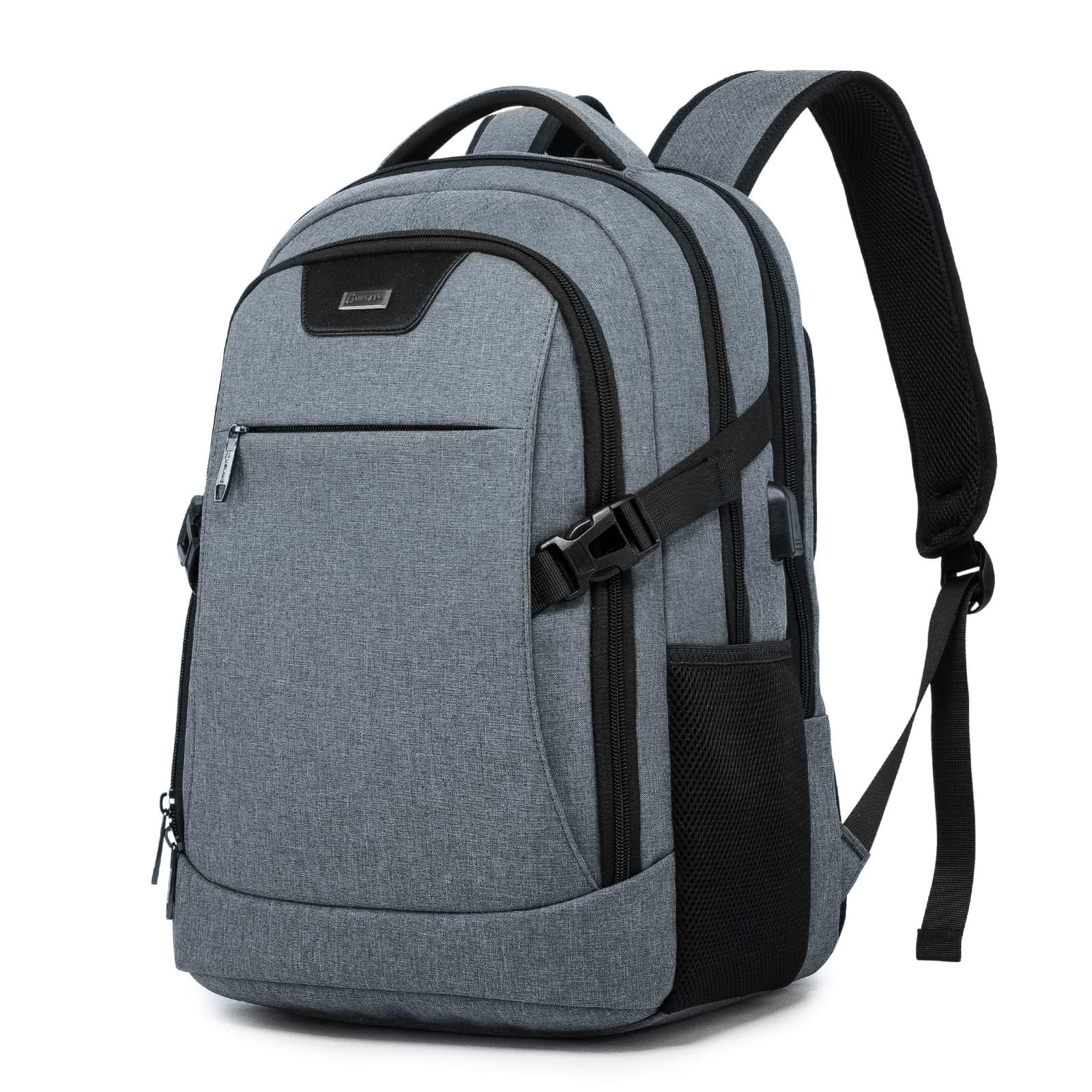 DUSLANG Anti-Theft Laptop Backpack with USB Charging Port - Fits 15.6 Inch Laptop for Men & Women, Water-Resistant Business Travel Backpack for Work, College & Commuting - Dark Grey