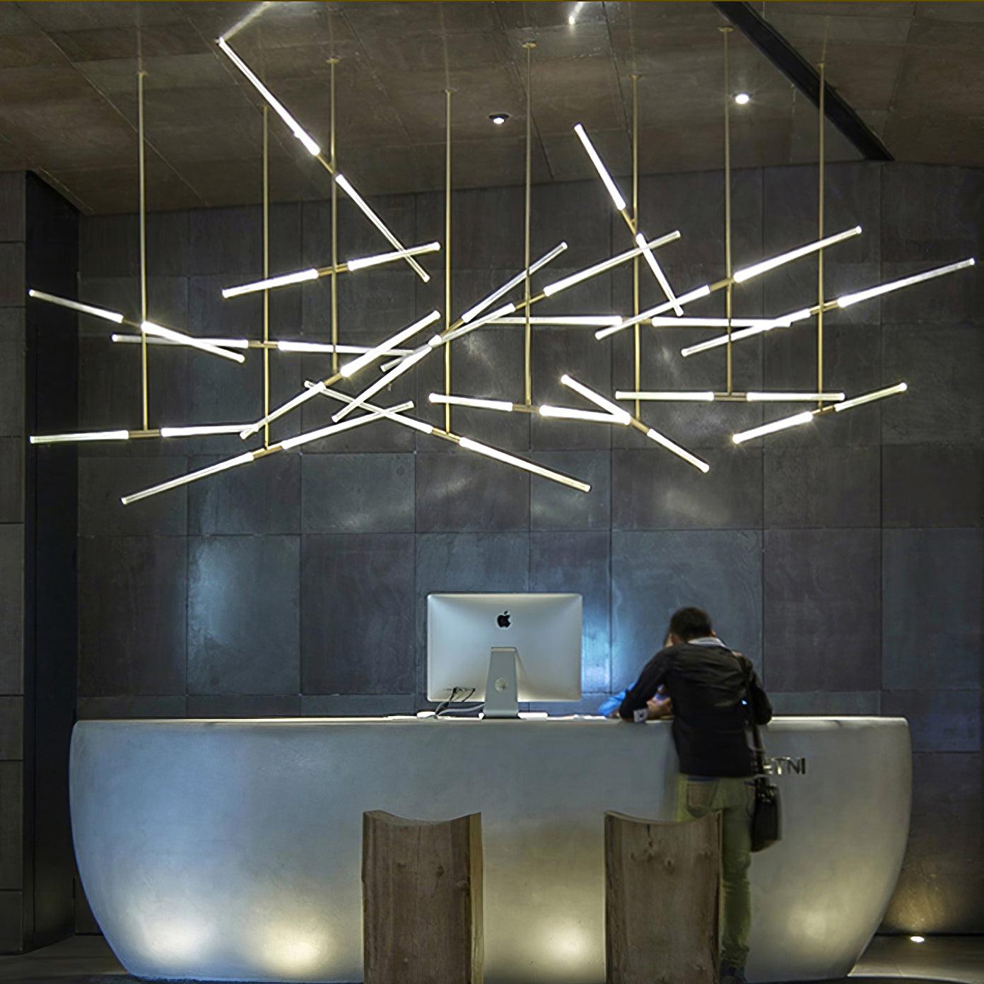 Hash Linear Suspension Light Fixture - Modern Linear LED Pendant Lighting for Kitchen Island, Dining Room & Office | Dimmable Hanging Light with Adjustable Height