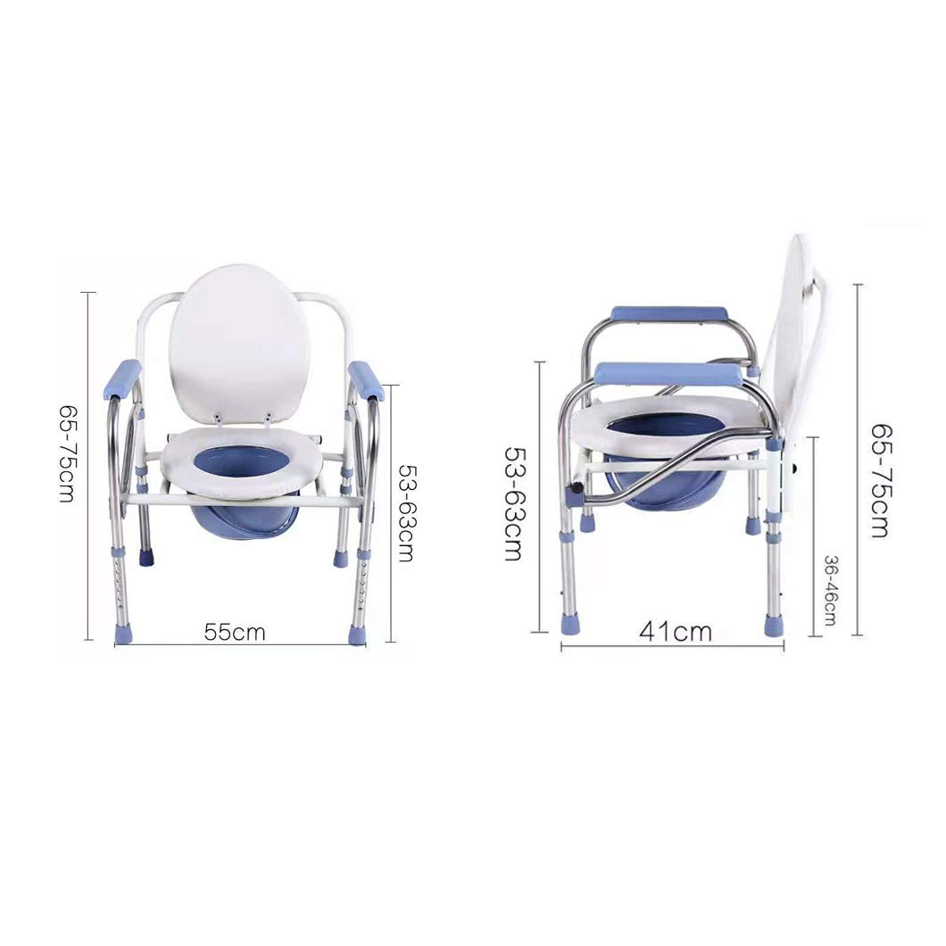 **Folding Bedside Commode with Raised Toilet Seat - Bariatric Medical Commode Chair for Adults, Portable Toilet for Camping & Travel - Ideal for Elderly Care, Home Use & Outdoor Adventures**