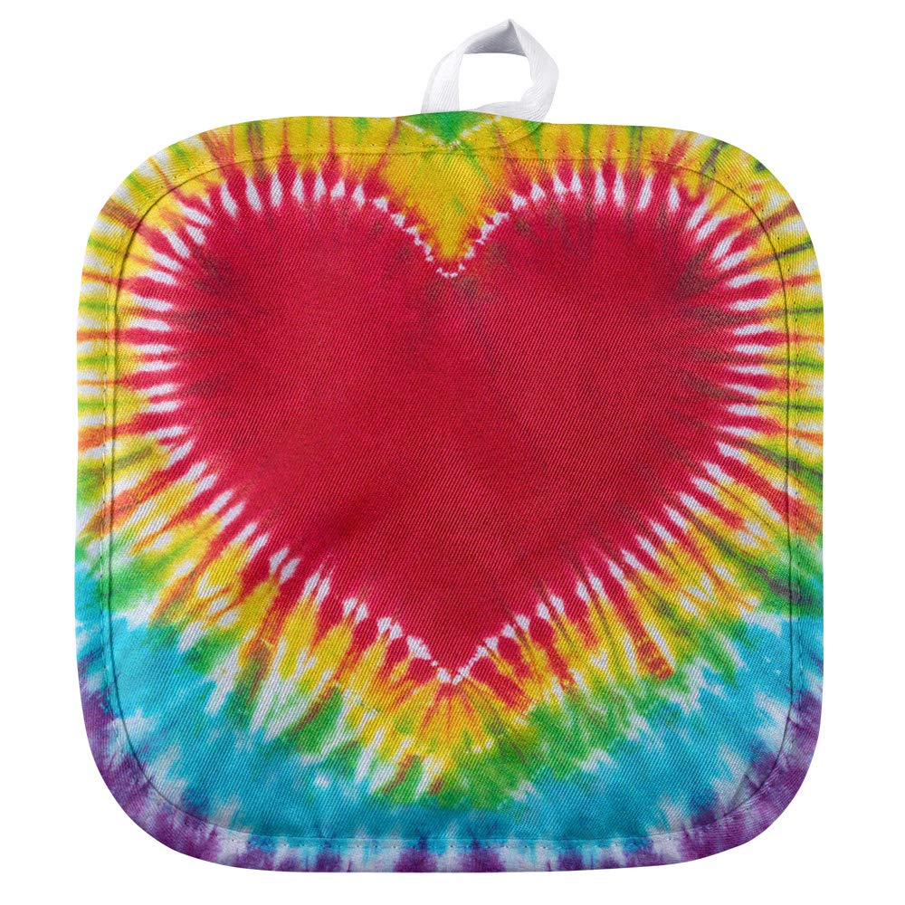 Tie Dye Heart Pot Holder - Heat Resistant Kitchen Mitt for Cooking, Baking & BBQ - Perfect for Indoor & Outdoor Use
