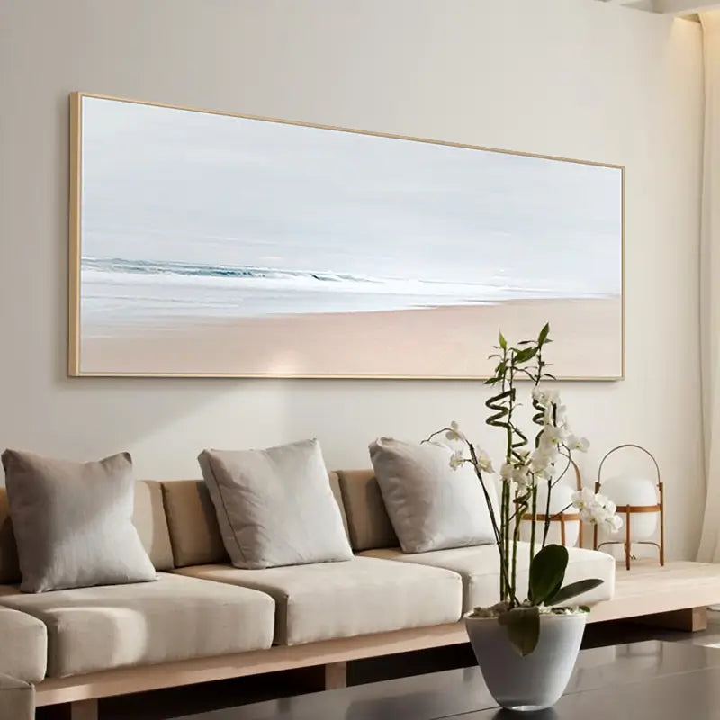 Ocean and Sky Painting #OS 001 - Handmade Canvas Wall Art for Home Decor, Office & Living Room - Coastal Landscape Artwork for Beach House & Bedroom