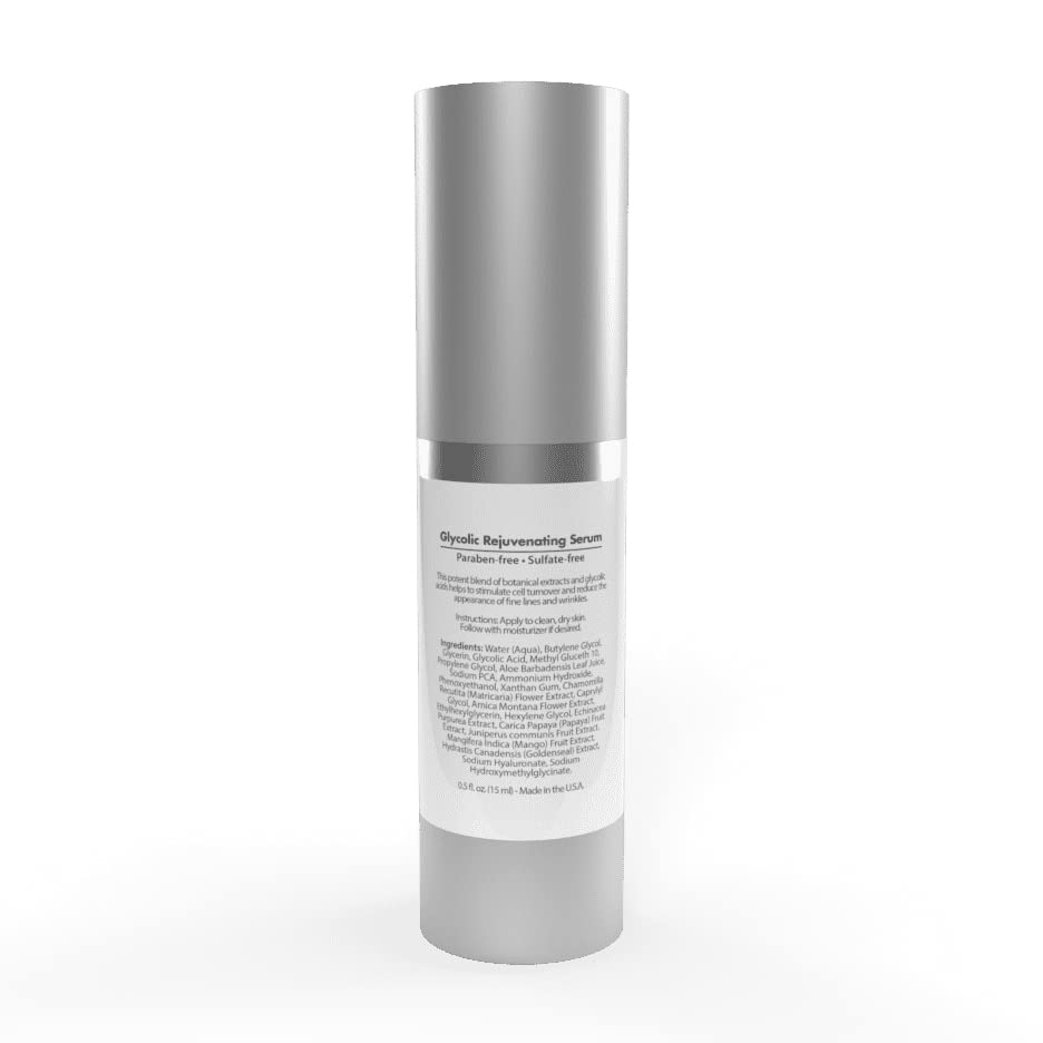 Glycolic Acid Rejuvenating Serum for Face - Exfoliating & Brightening Skincare Treatment - Perfect for Nighttime Routine & Anti-Aging Care