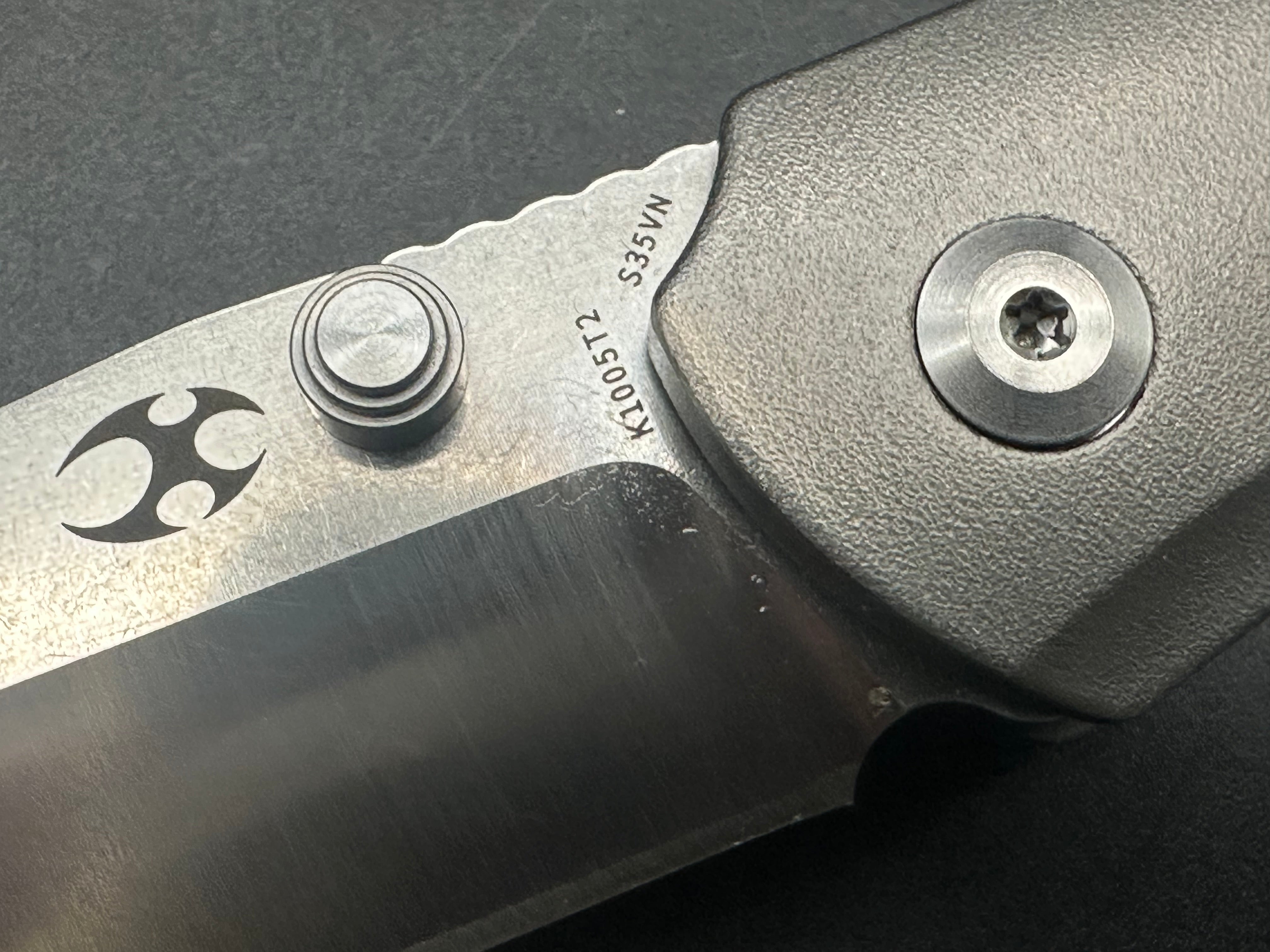 KANSEPT WARRIOR Folding Pocket Knife - Gray Titanium Handle, Plain Tanto S35VN Blade (Model K1005T2) | EDC, Outdoor Survival, Camping & Everyday Carry Tool